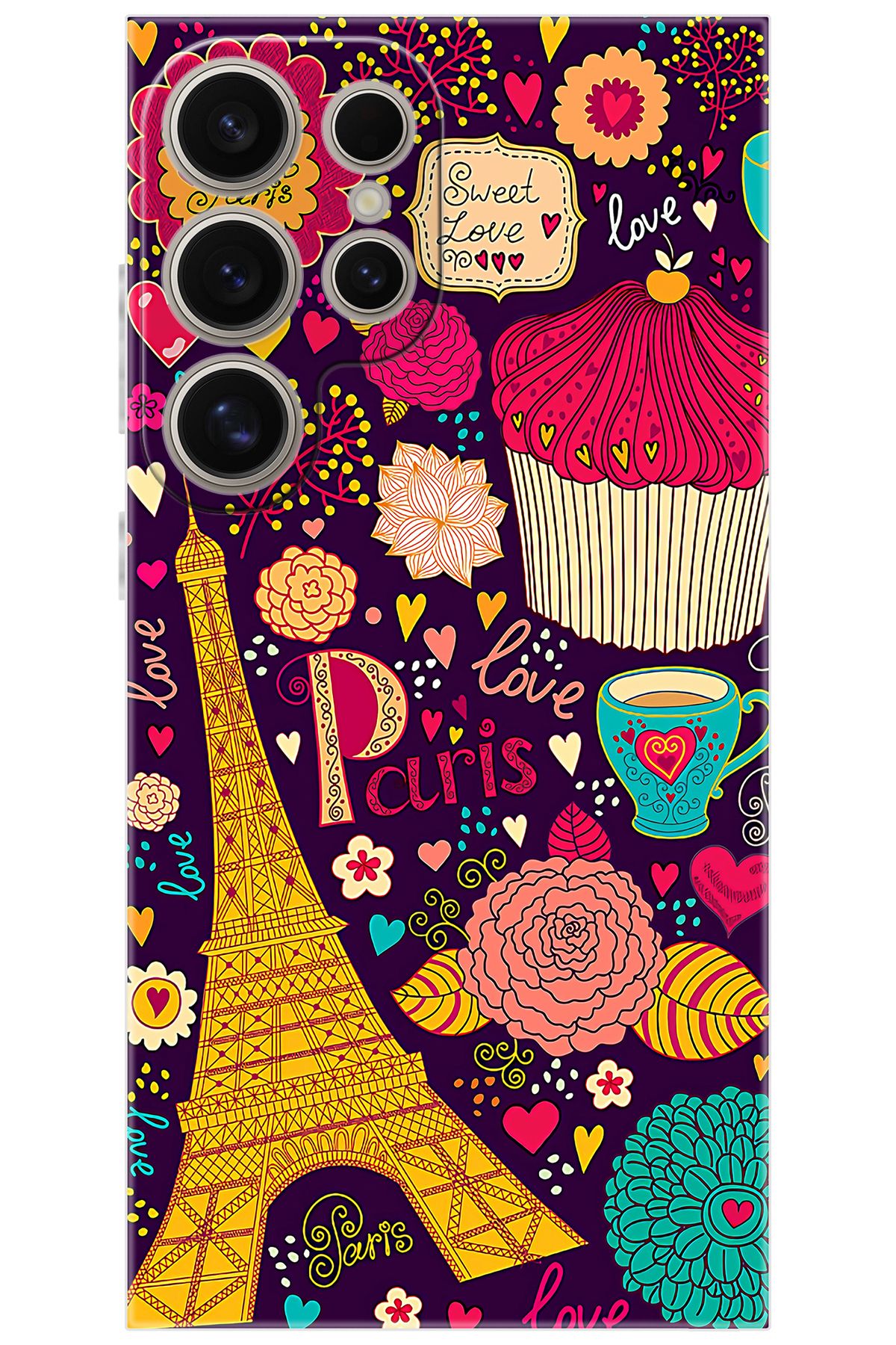 Ceppare Samsung Galaxy S24 ULTRA (SM-S928B) Uyumlu Kılıf Desen Baskılı Silikon Eyfel STK:625 CP-kjlwlxJ