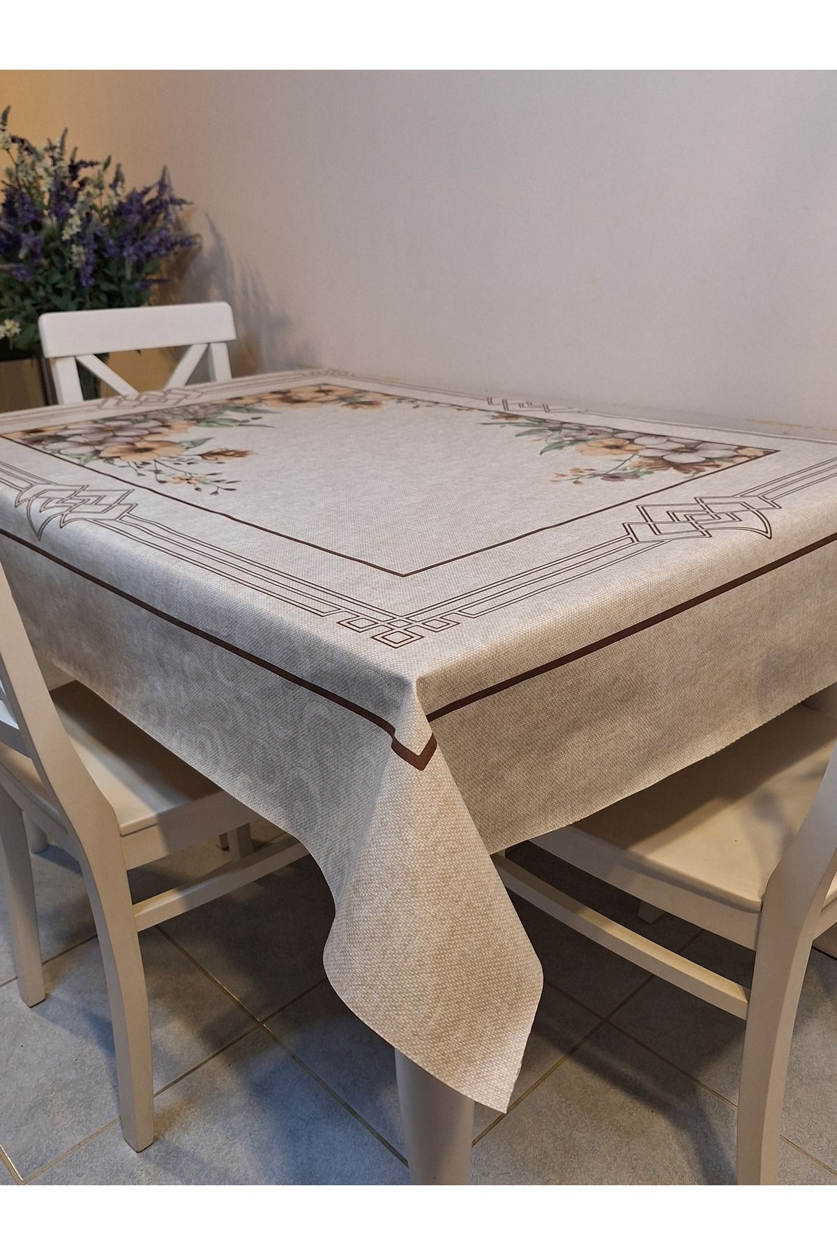 Başak Ev Tekstili DORA PANO Elyaf Tabanlı Pvc Muşamba - Desenli Silinebilir 120 X 155 Hazır Masa Örtüsü