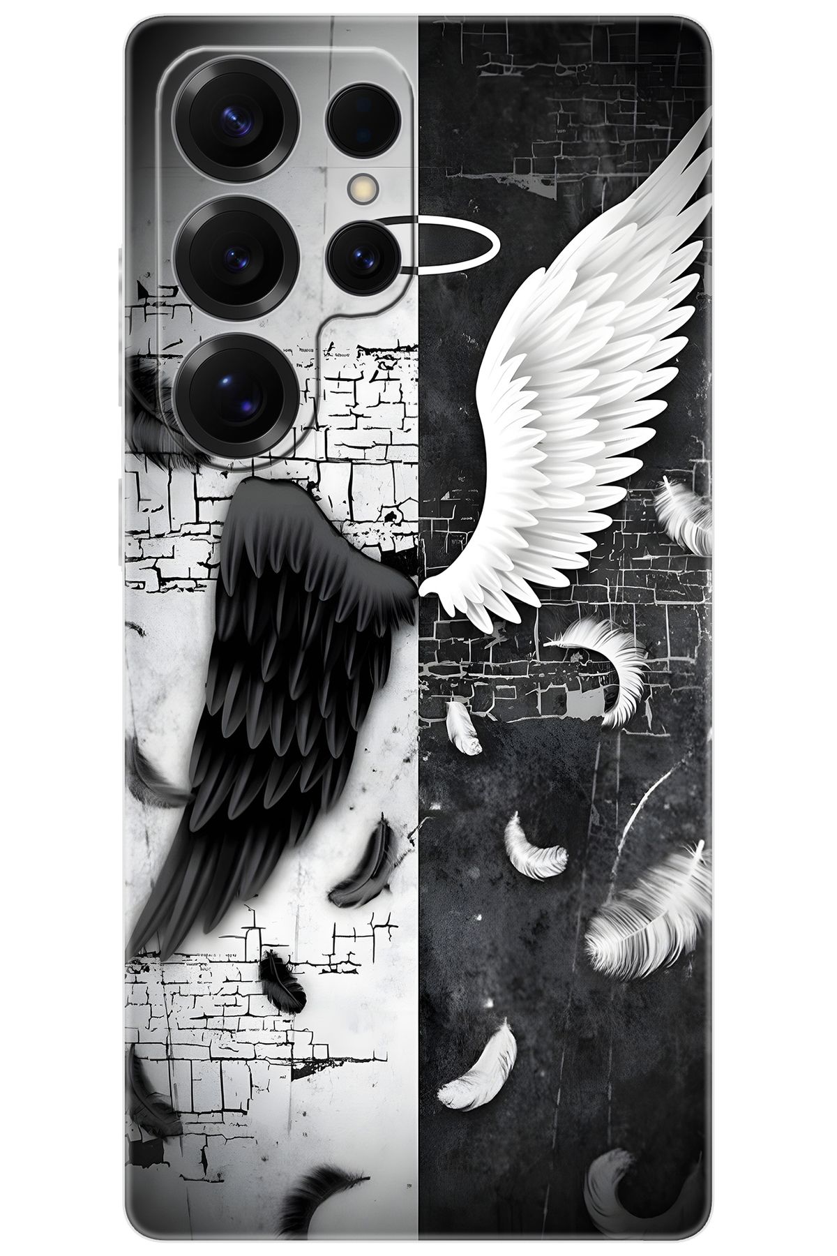 Ceppare Samsung Galaxy S25 ULTRA (SM-S938B) Uyumlu Kılıf Desenli Silikon Melek ve Şeytan STK:715 CP-NEahpkt