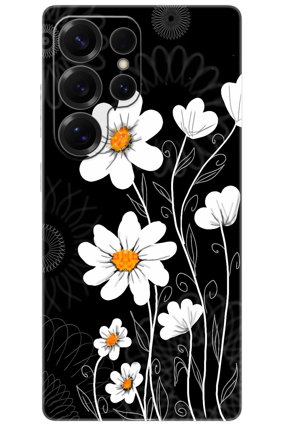 Ceppare Samsung Galaxy S25 ULTRA (SM-S938B) Uyumlu Kılıf Desen Baskılı Silikon Papatya STK:693 CP-dZlMX6V