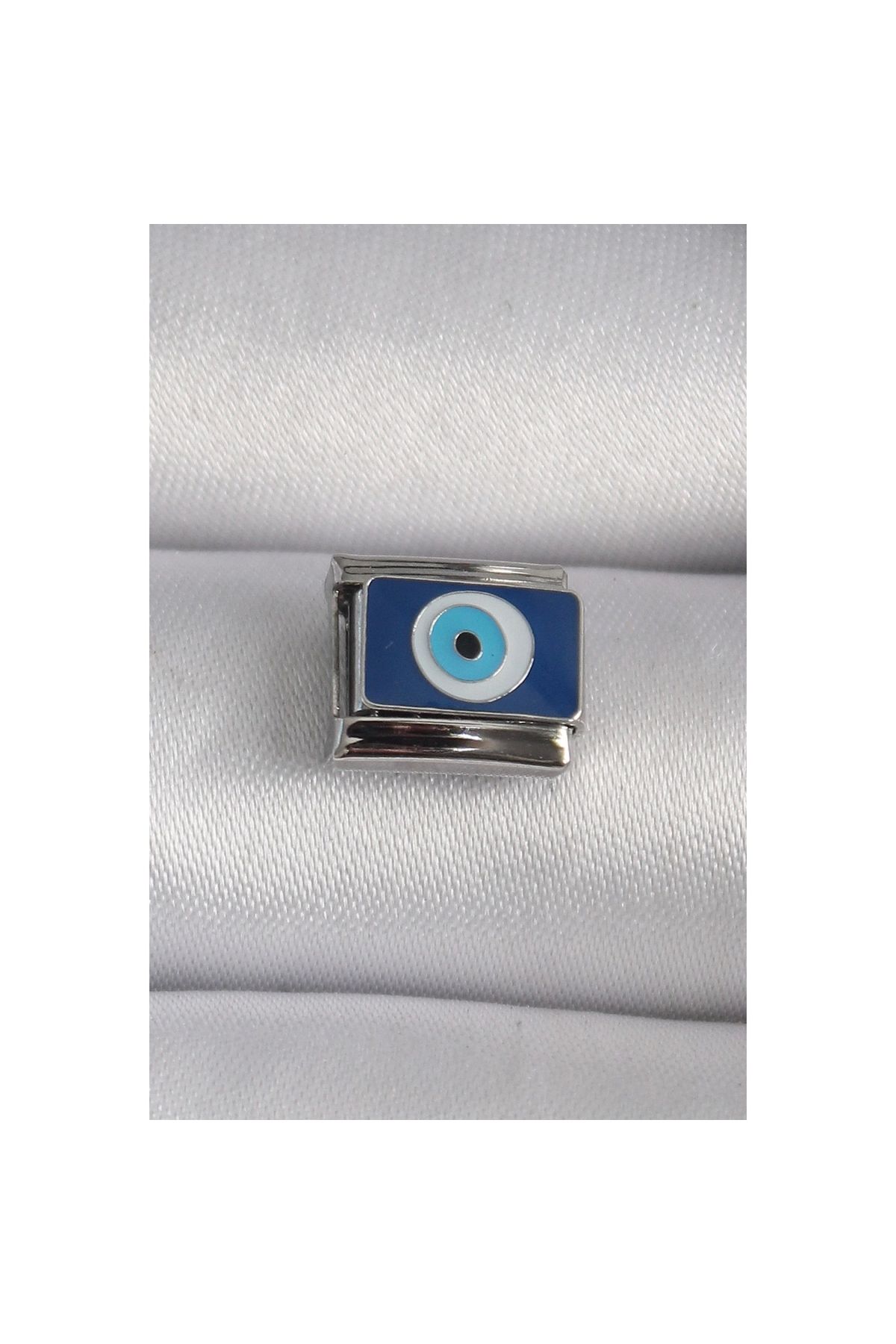 Marsilyan 316L Çelik Gümüş Renk Nazar Boncuk Model Nomination Charm - TJ-BC1093