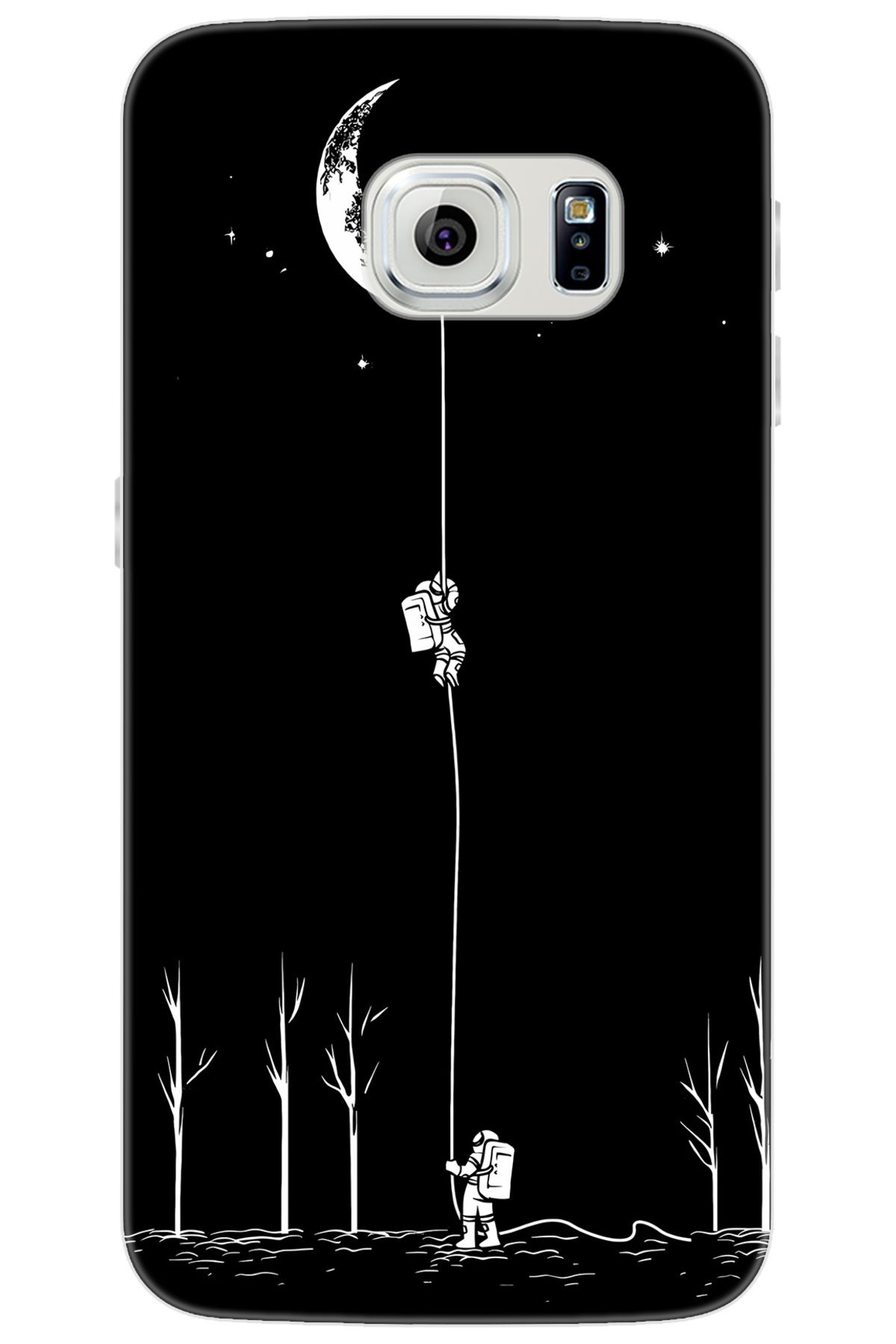 Ceppare Samsung Galaxy S6 EDGE (SM-G925F) Uyumlu Kılıf Desenli Silikon Astronot Serisi STK:1006 CP-MM6LuQk