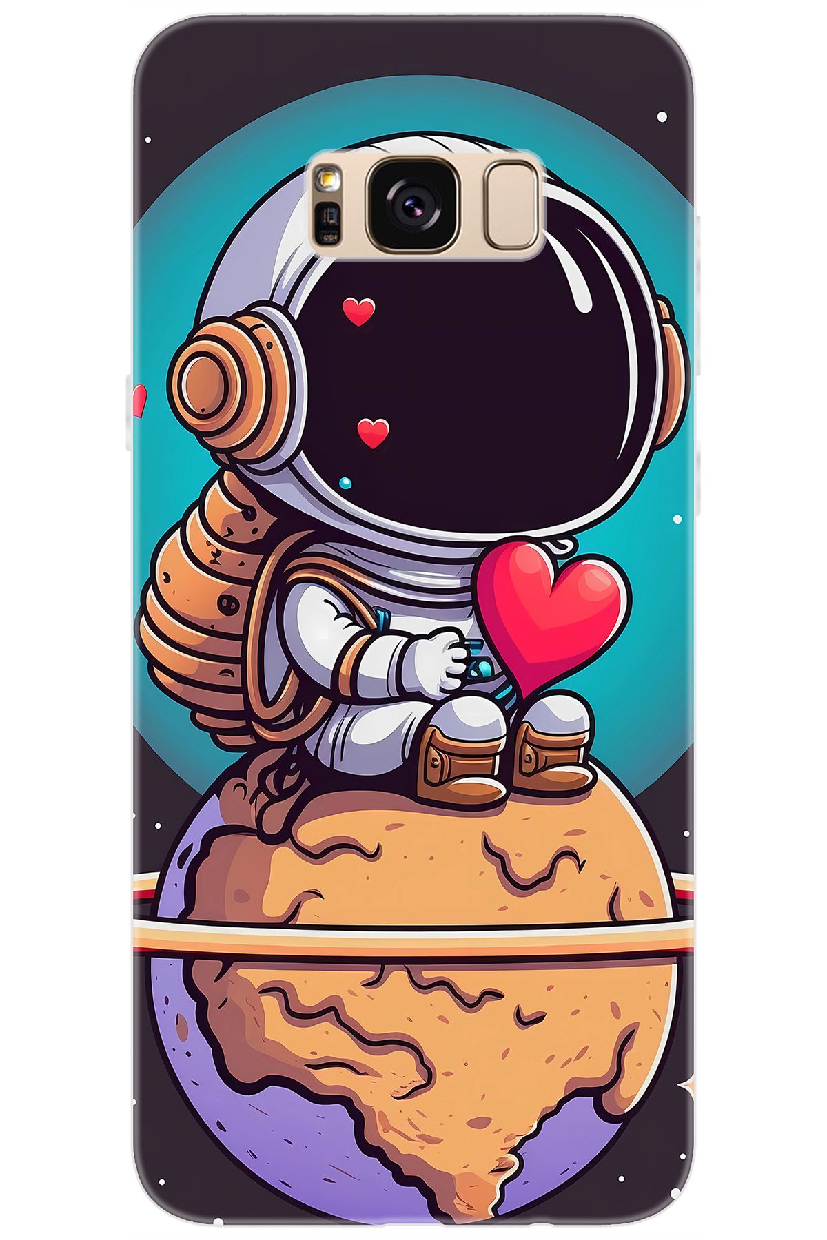 Ceppare Samsung Galaxy S8 PLUS (SM-G955F) Uyumlu Kılıf Desenli Silikon Astronot Serisi STK:1007 CP-AuNvj8C