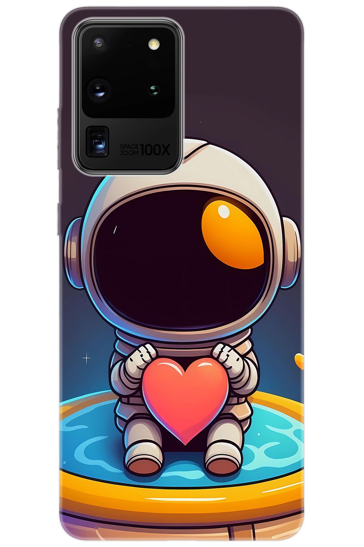 Ceppare Samsung Galaxy S20 ULTRA (SM-G988B) Uyumlu Kılıf Desenli Silikon Sevimli Astronot STK:659 CP-cyKo8ok