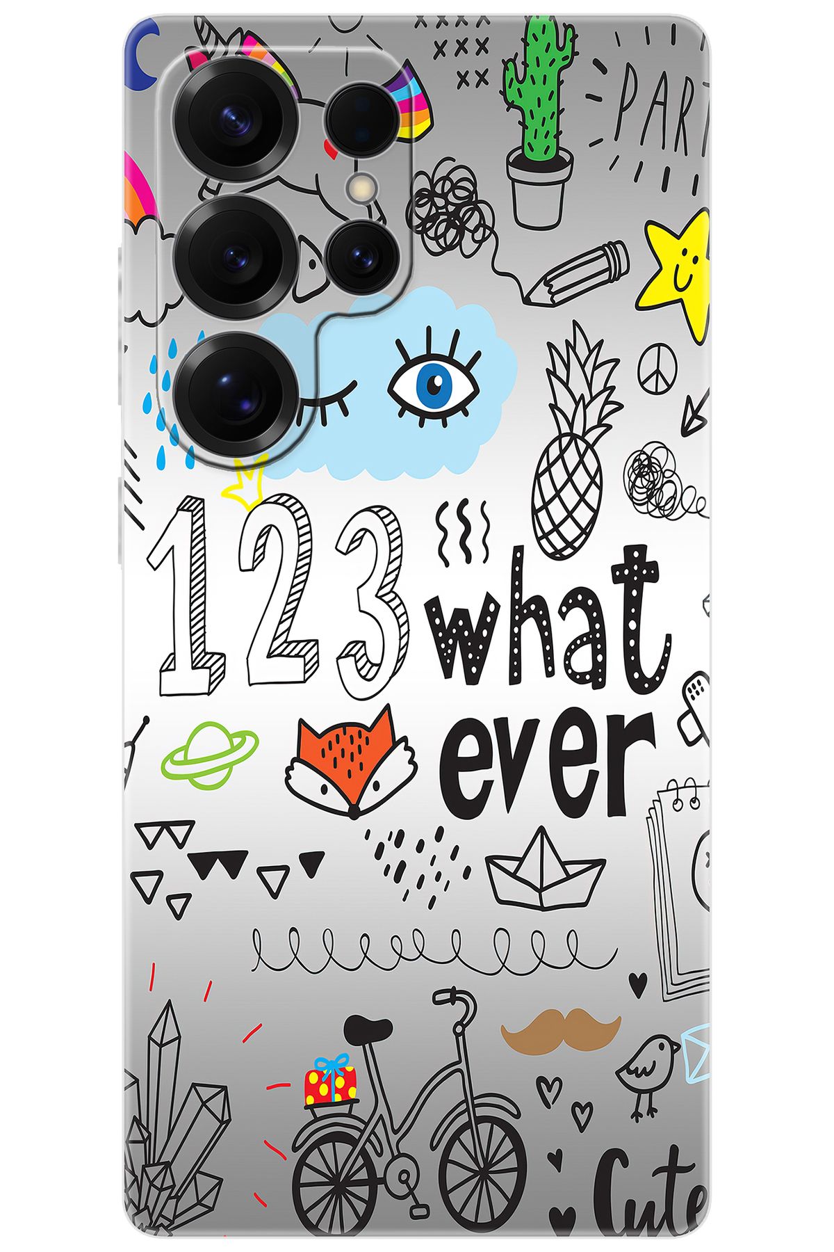 Ceppare Samsung Galaxy S25 ULTRA (SM-S938B) Uyumlu Kılıf Desen Baskı Silikon 123WHAT Ever STK:334 CP-UT6JVZv