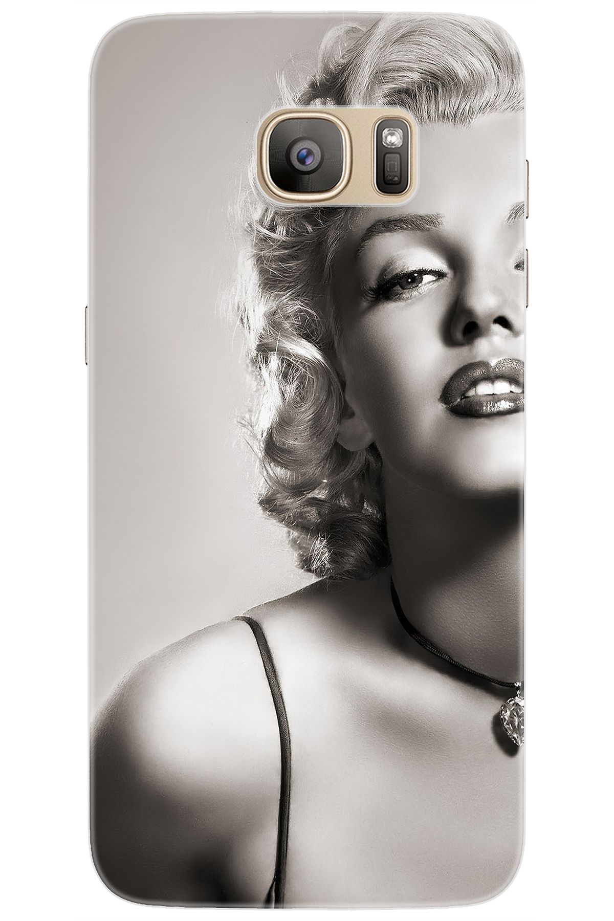 Ceppare Samsung Galaxy S7 EDGE (SM-G935F) Uyumlu Kılıf Desenli Silikon Marilyn Monroe STK:250 CP-6FzfA32