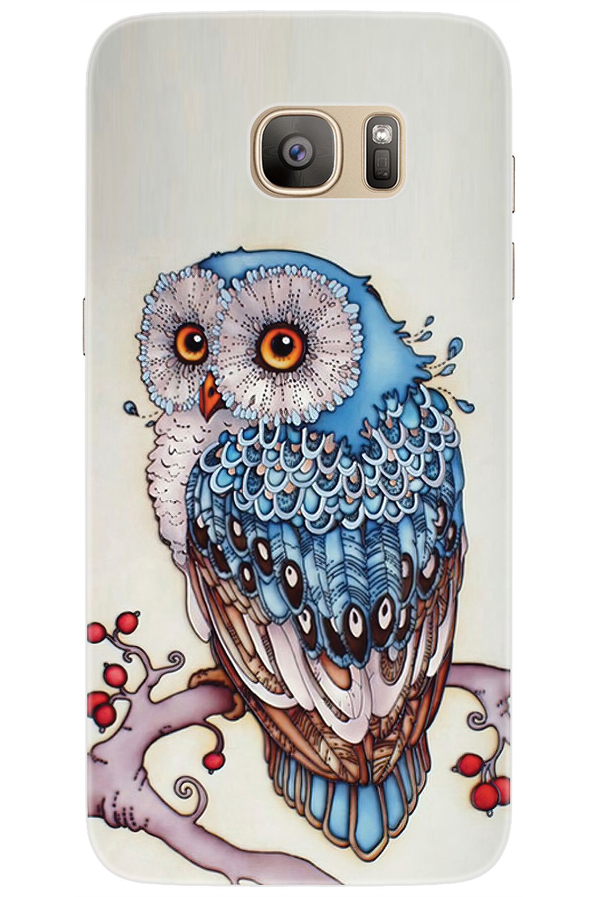 Ceppare Samsung Galaxy S7 EDGE (SM-G935F) Uyumlu Kılıf Desen Baskılı Silikon Baykuş STK:563 CP-LMbm8ol