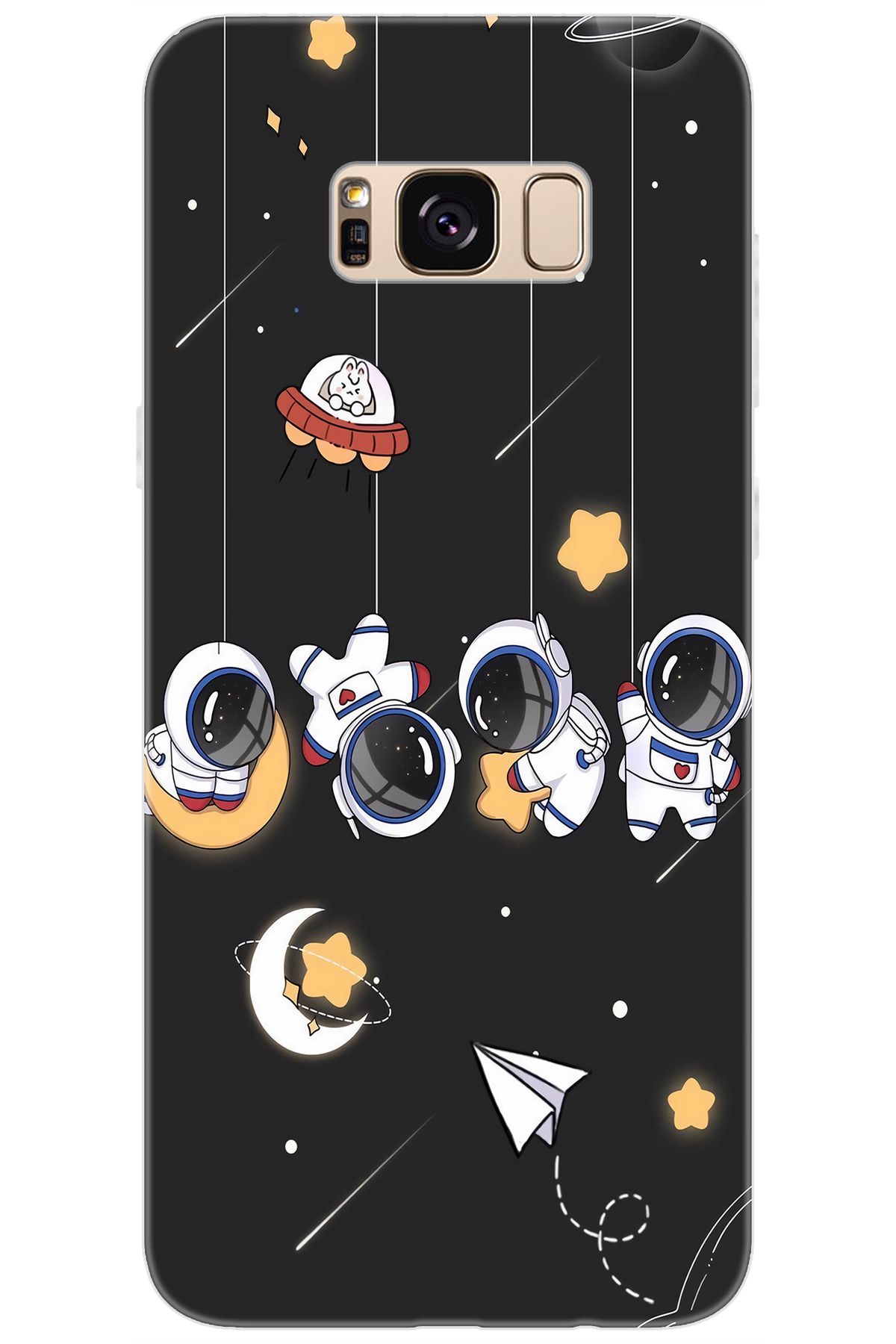 Ceppare Samsung Galaxy S8 PLUS (SM-G955F) Uyumlu Kılıf Silikon Sallanan Astronotlar STK:740 CP-cKz5tp4