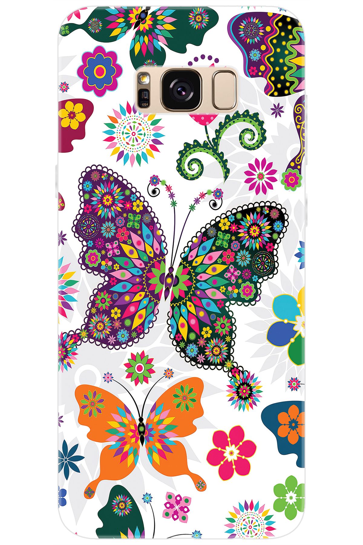 Ceppare Samsung Galaxy S8 PLUS (SM-G955F) Uyumlu Kılıf Desenli Silikon Renkli Kelebekler STK:541 CP-JWLJcbC