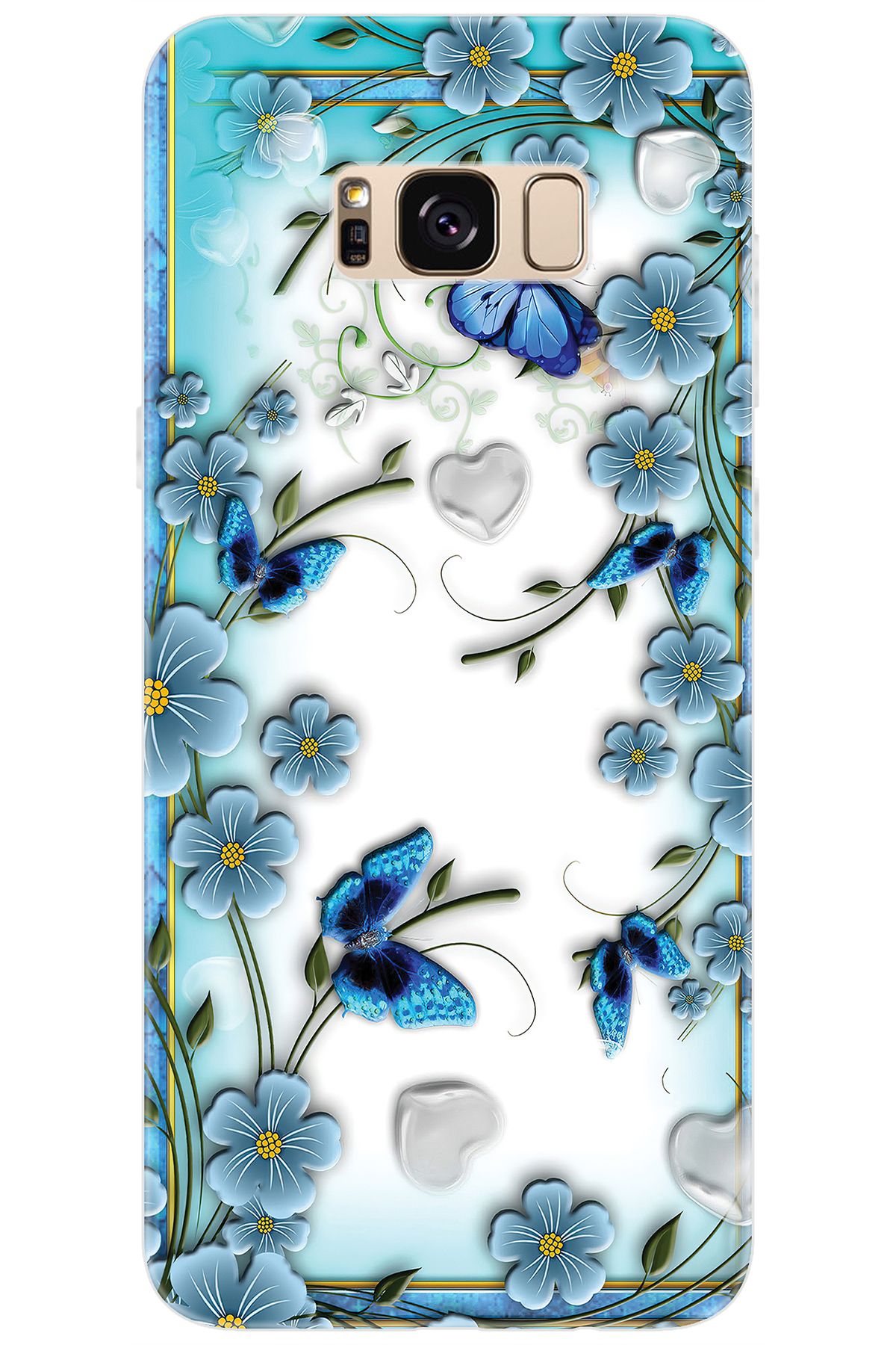 Ceppare Samsung Galaxy S8 PLUS (SM-G955F) Uyumlu Kılıf Desen Silikon Çiçek ve Kelebekler STK:547 CP-WulExF4