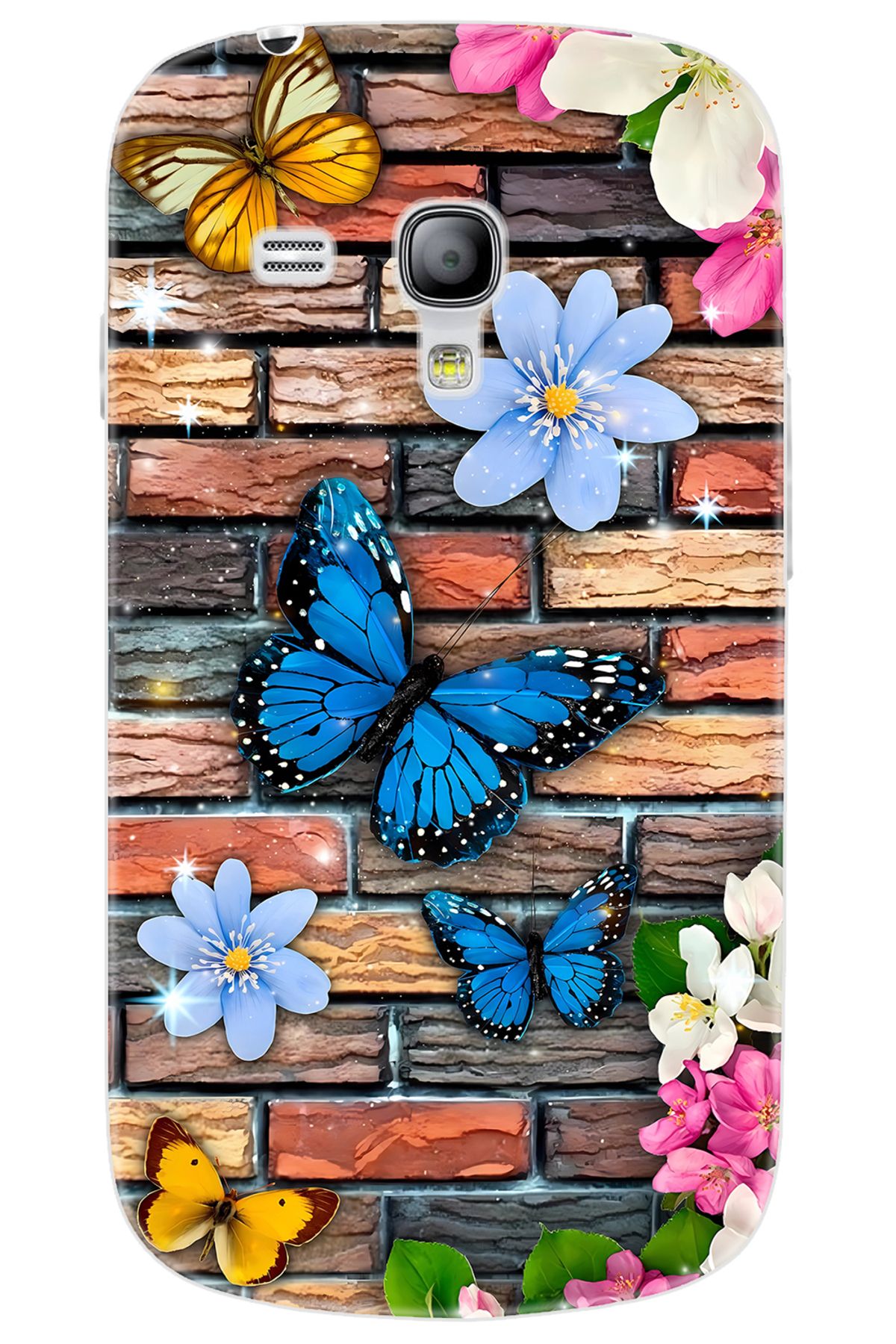 Ceppare Samsung Galaxy S3 Mini (GT-I8190) Uyumlu Kılıf Desen Baskılı Silikon Kelebek STK:672 CP-ZbcBYty