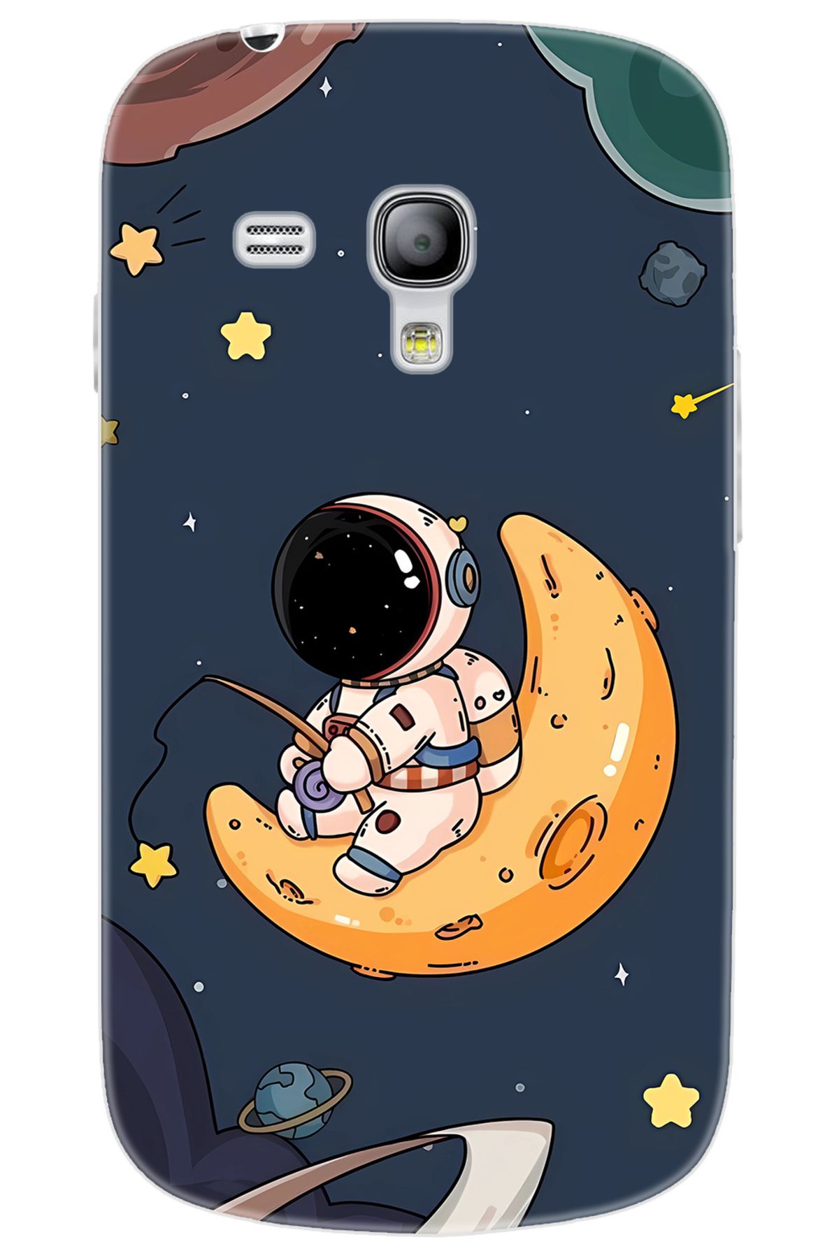 Ceppare Samsung Galaxy S3 Mini (GT-I8190) Uyumlu Kılıf Desen Baskılı Silikon Astronot STK:698 CP-78MVqtK