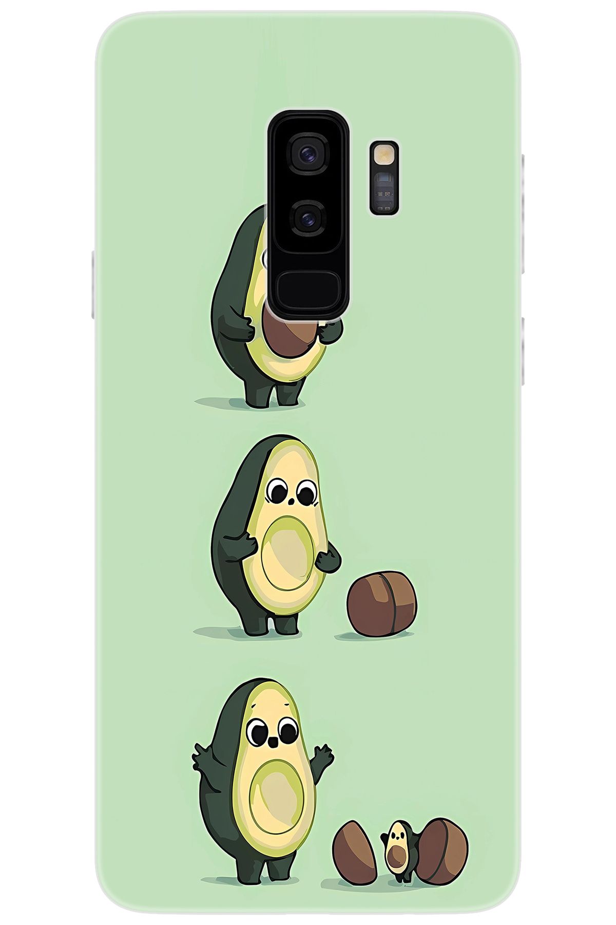 Ceppare Samsung Galaxy S9 PLUS (SM-G965F) Uyumlu Kılıf Desen Baskılı Silikon Avakado STK:618 CP-mtZ9Zbc