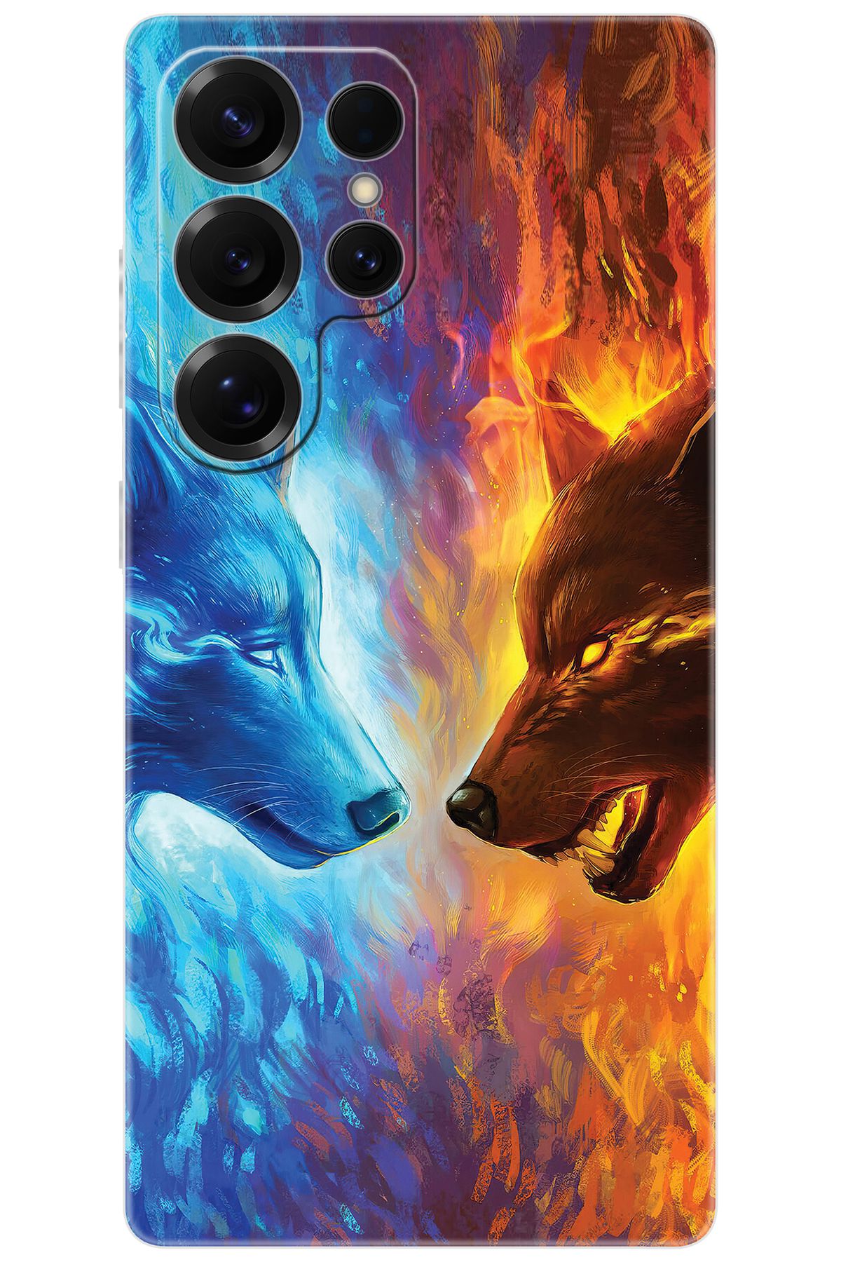 Ceppare Samsung Galaxy S25 ULTRA (SM-S938B) Uyumlu Kılıf Desenli Silikon Alev ve Kurtlar STK:489 CP-InSRADV