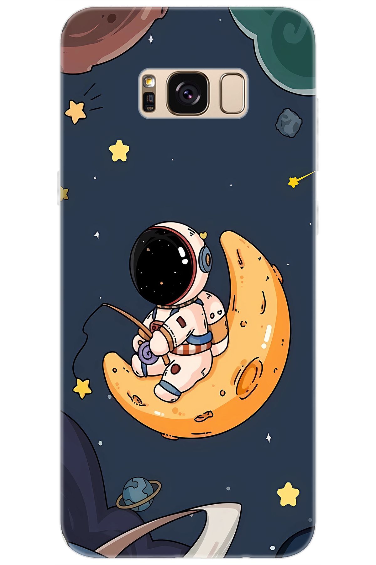 Ceppare Samsung Galaxy S8 PLUS (SM-G955F) Uyumlu Kılıf Desen Baskılı Silikon Astronot STK:698 CP-9PYuYYt