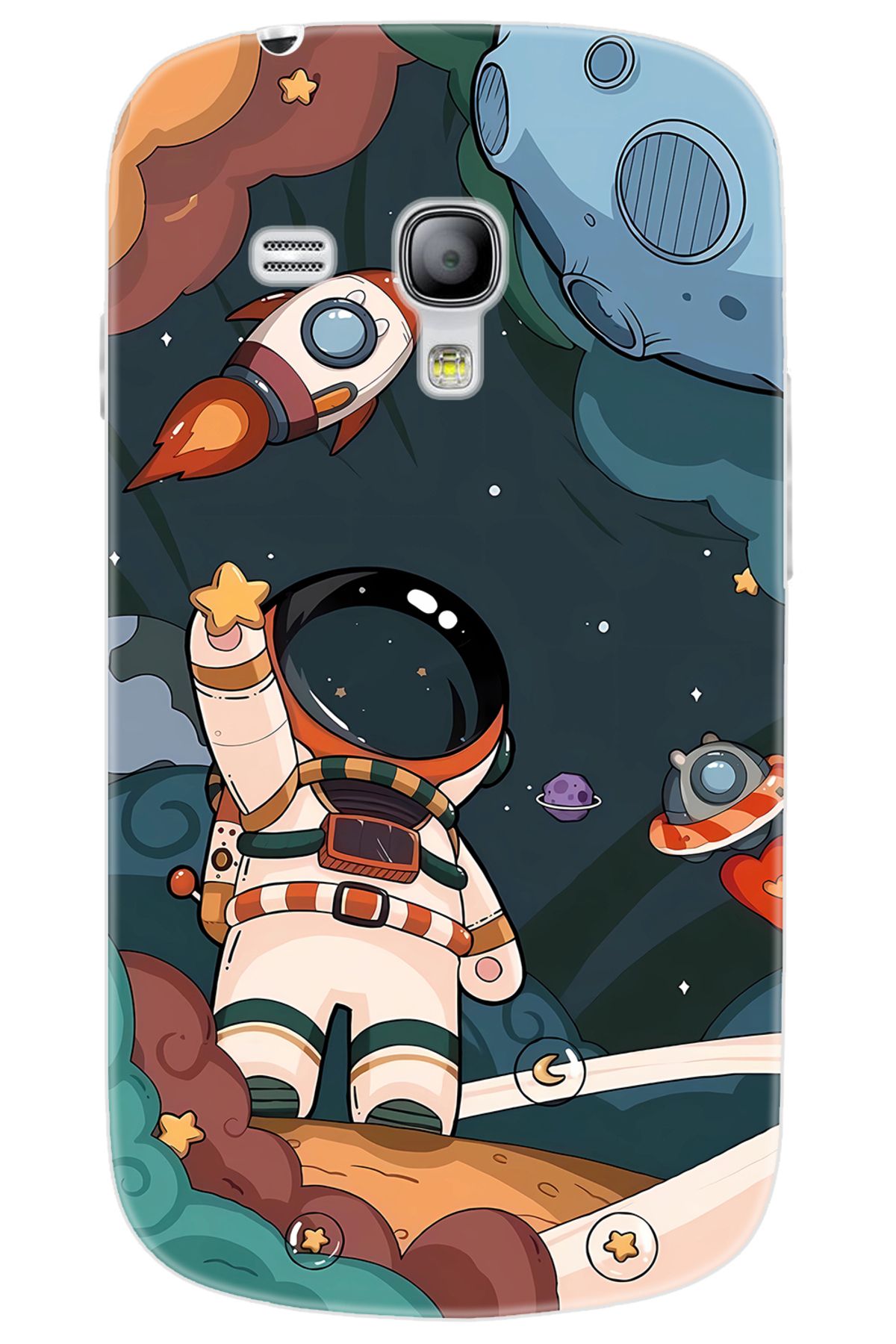 Ceppare Samsung Galaxy S3 Mini (GT-I8190) Uyumlu Kılıf Desen Baskılı Silikon Astronot STK:696 CP-5677Gz3