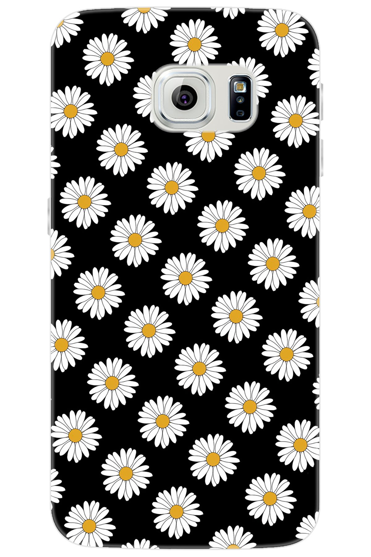 Ceppare Samsung Galaxy S6 EDGE (SM-G925F) Uyumlu Kılıf Desenli Silikon Papatya Serisi STK:634 CP-toFhhWq