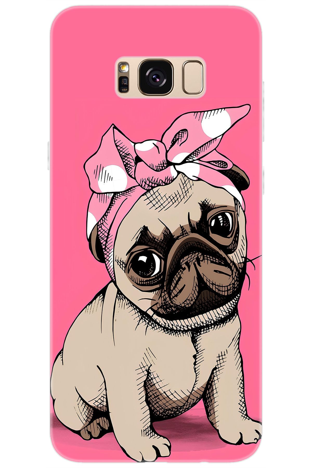 Ceppare Samsung Galaxy S8 PLUS (SM-G955F) Uyumlu Kılıf Desen Baskılı Silikon Sevimli Pug STK:748 CP-lCDC1Rg