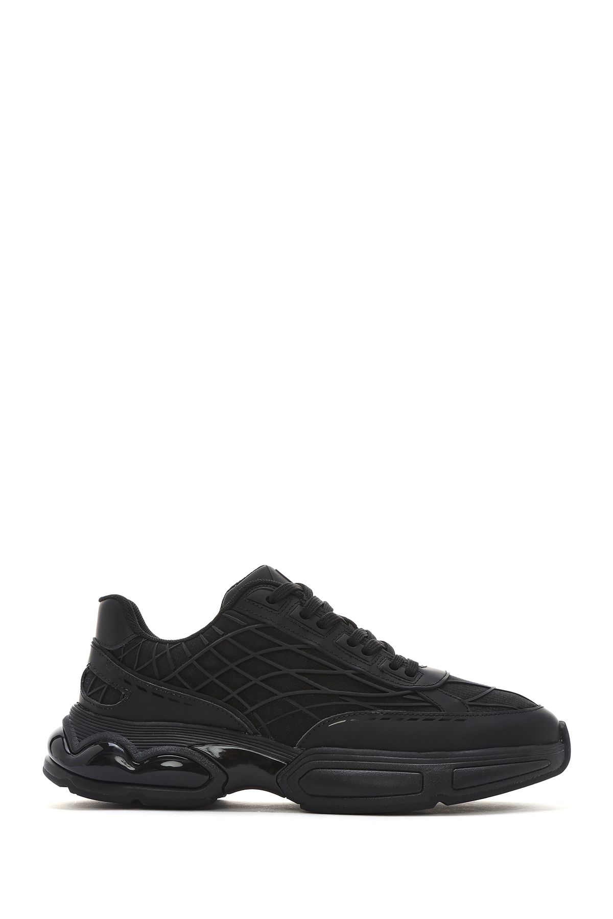 Derimod Erkek Siyah Bağcıklı Kalın Tabanlı Kumaş Sneaker 25SFD69416F