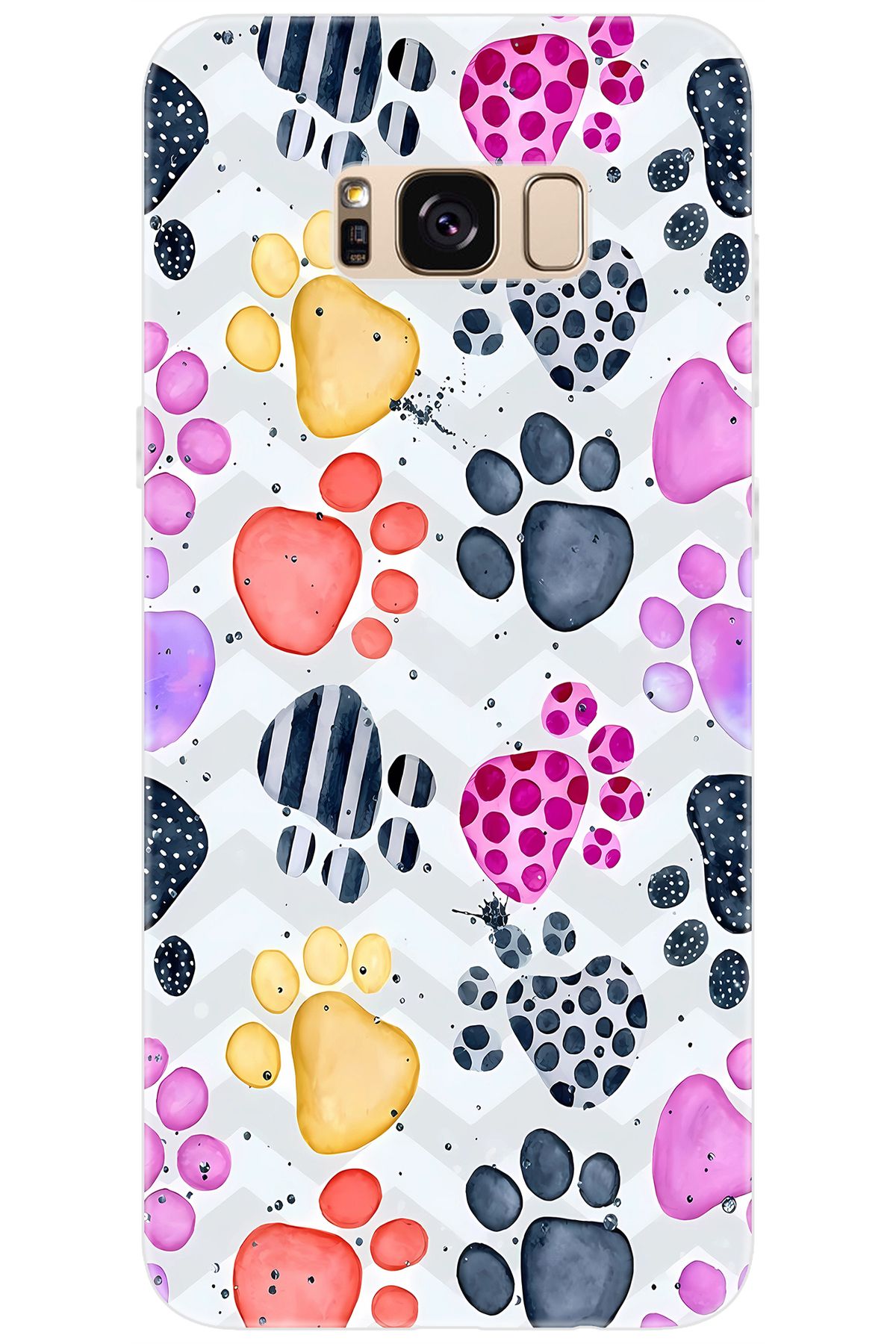 Ceppare Samsung Galaxy S8 PLUS (SM-G955F) Uyumlu Kılıf Desenli Silikon Renkli Patiler STK:670 CP-IrEPQbs