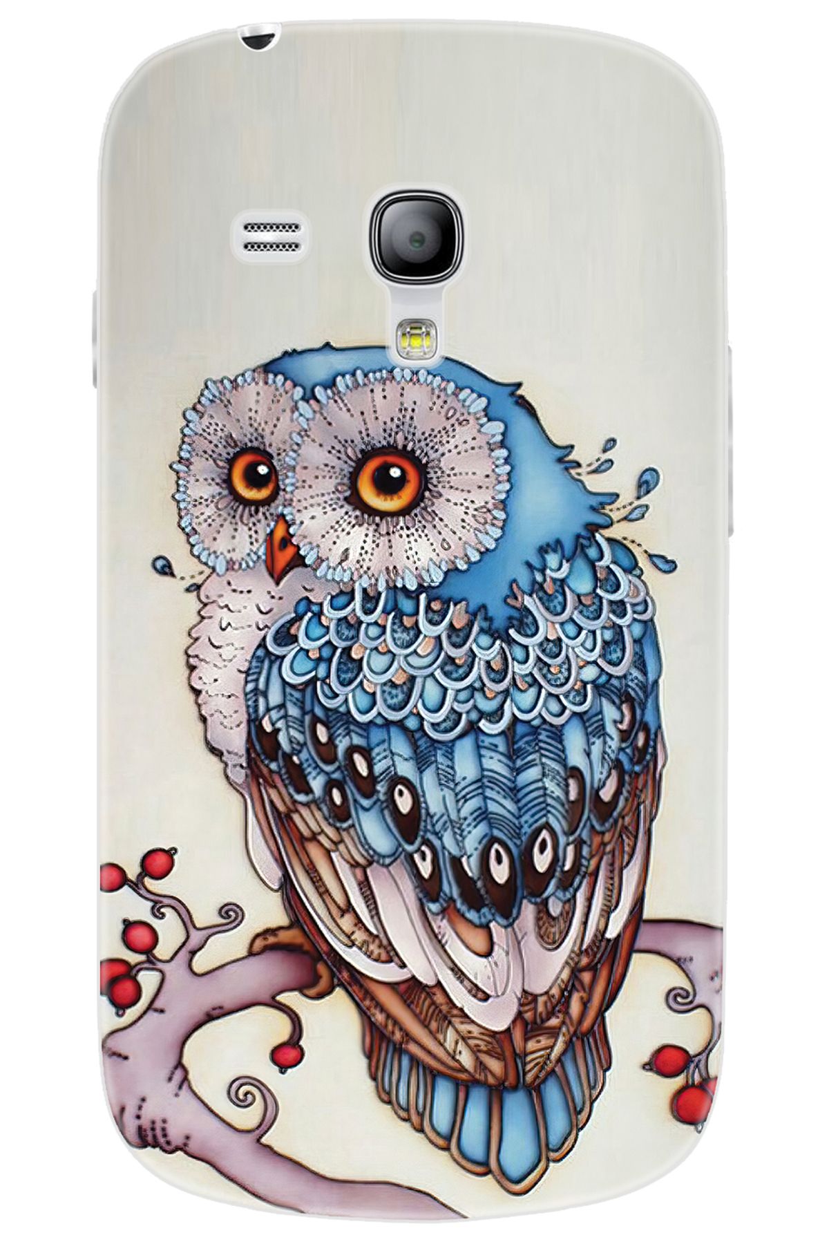 Ceppare Samsung Galaxy S3 Mini (GT-I8190) Uyumlu Kılıf Desen Baskılı Silikon Baykuş STK:563 CP-CQ1cMVC