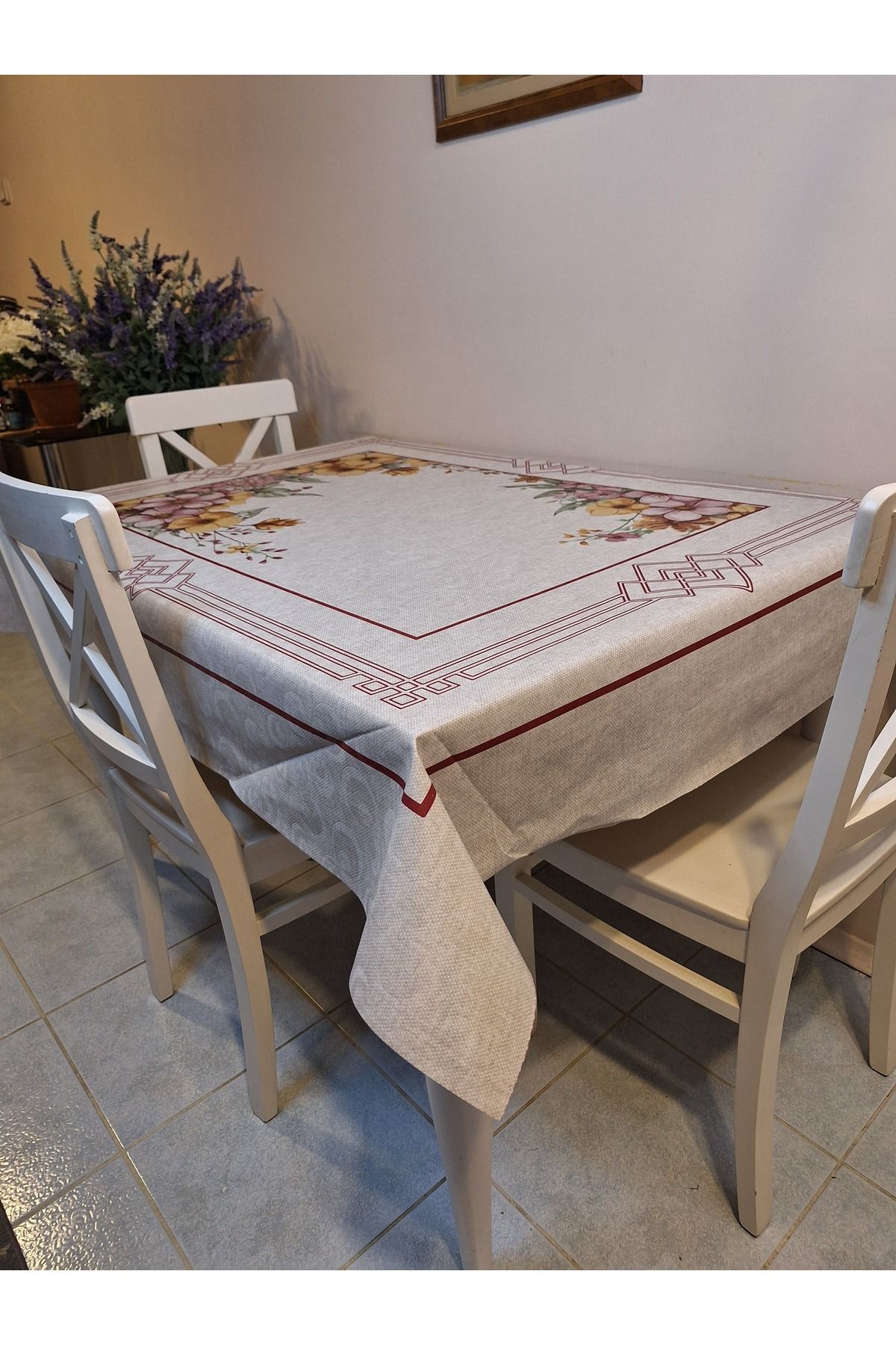 Başak Ev Tekstili DORA PANO Elyaf Tabanlı Pvc Muşamba - Desenli Silinebilir 120 X 155 Hazır Masa Örtüsü