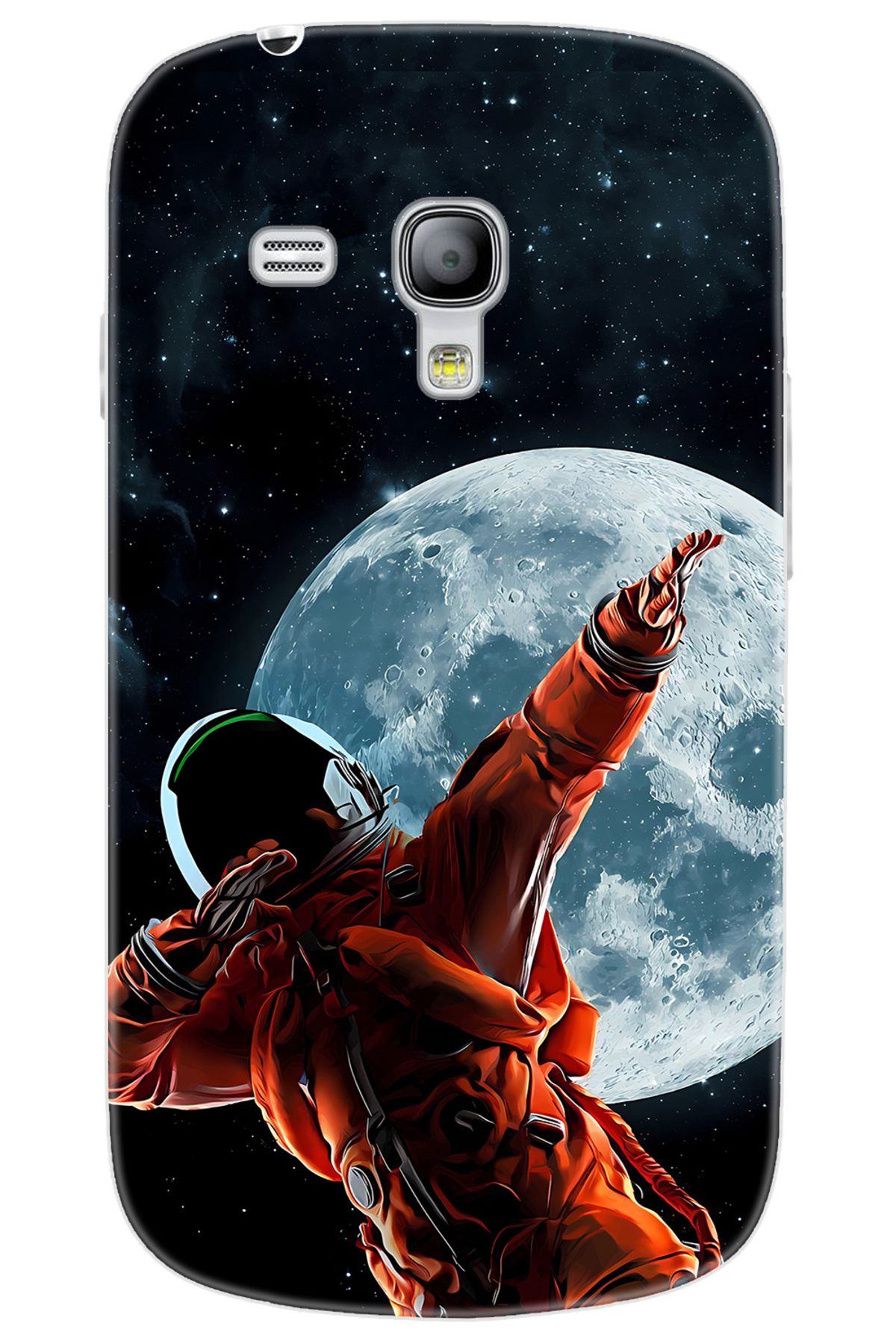 Ceppare Samsung Galaxy S3 Mini (GT-I8190) Uyumlu Kılıf Desen Baskılı Silikon Astronot STK:674 CP-f8DHH9r