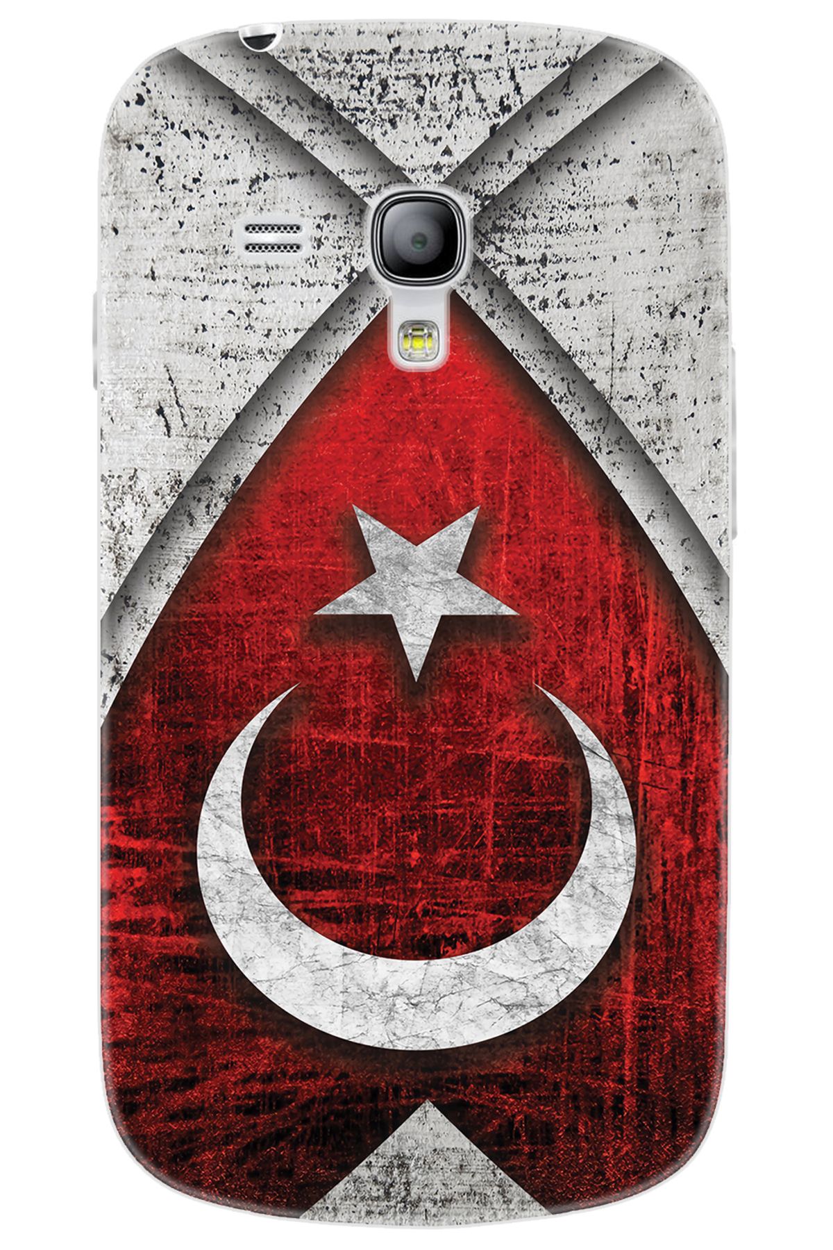 Ceppare Samsung Galaxy S3 Mini (GT-I8190) Uyumlu Kılıf Silikon Türk Bayrağı Tasarım STK:380 CP-vW7WqjK