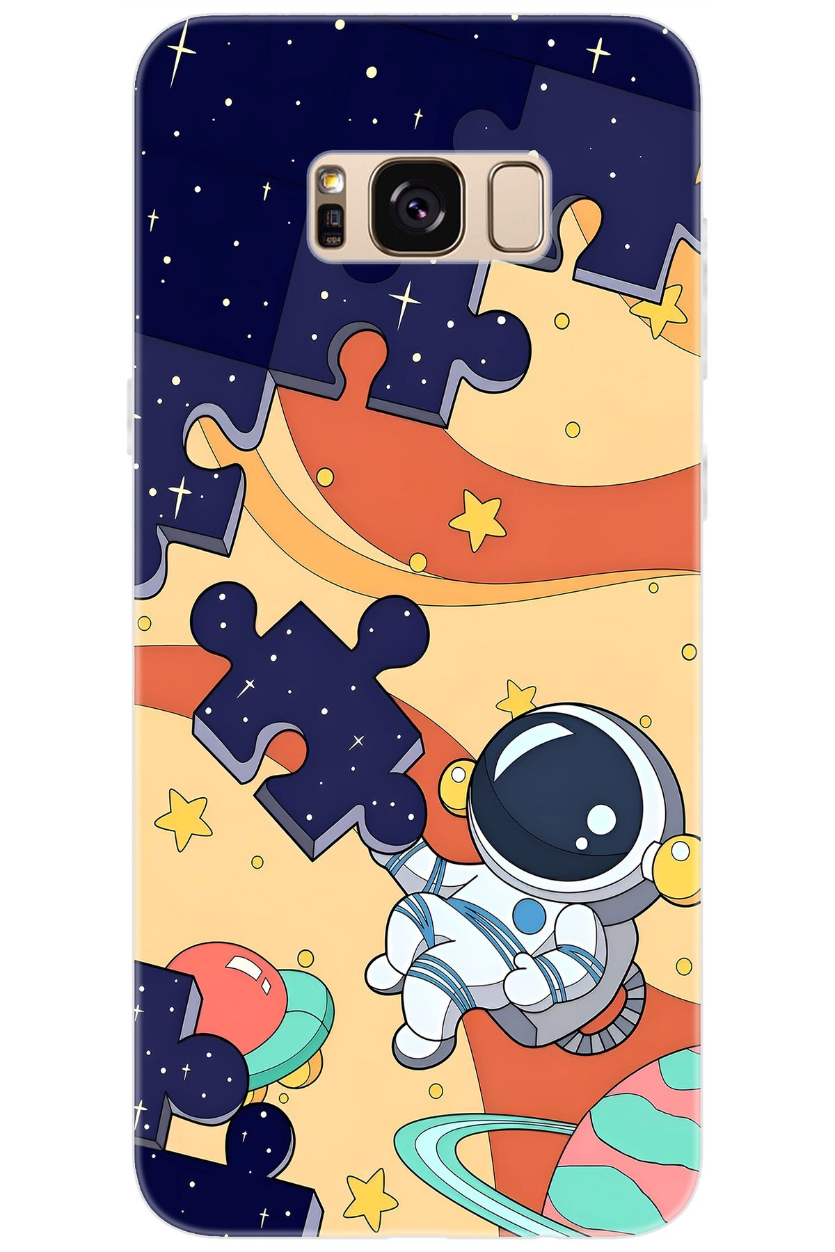Ceppare Samsung Galaxy S8 PLUS (SM-G955F) Uyumlu Kılıf Desen Baskılı Silikon Astronot STK:646 CP-E6zNyAF