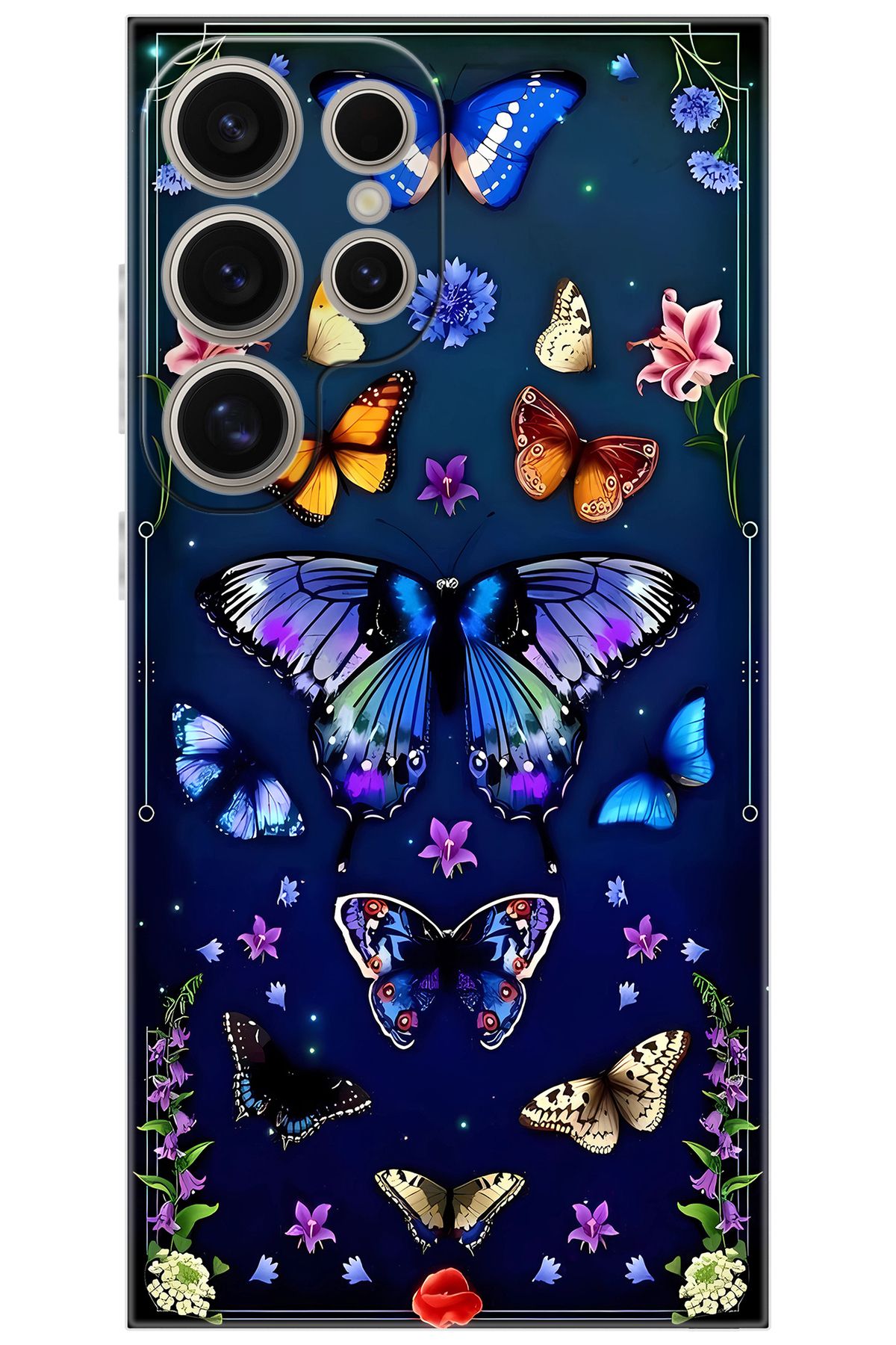 Ceppare Samsung Galaxy S24 ULTRA (SM-S928B) Uyumlu Kılıf Desen Baskılı Silikon Kelebek STK:669 CP-FDwW04L