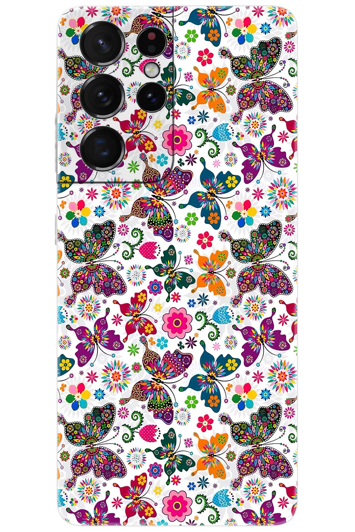 Ceppare Samsung Galaxy S21 ULTRA (SM-G998B) Uyumlu Kılıf Desen Baskılı Silikon Kelebek STK:700 CP-JGELtt1