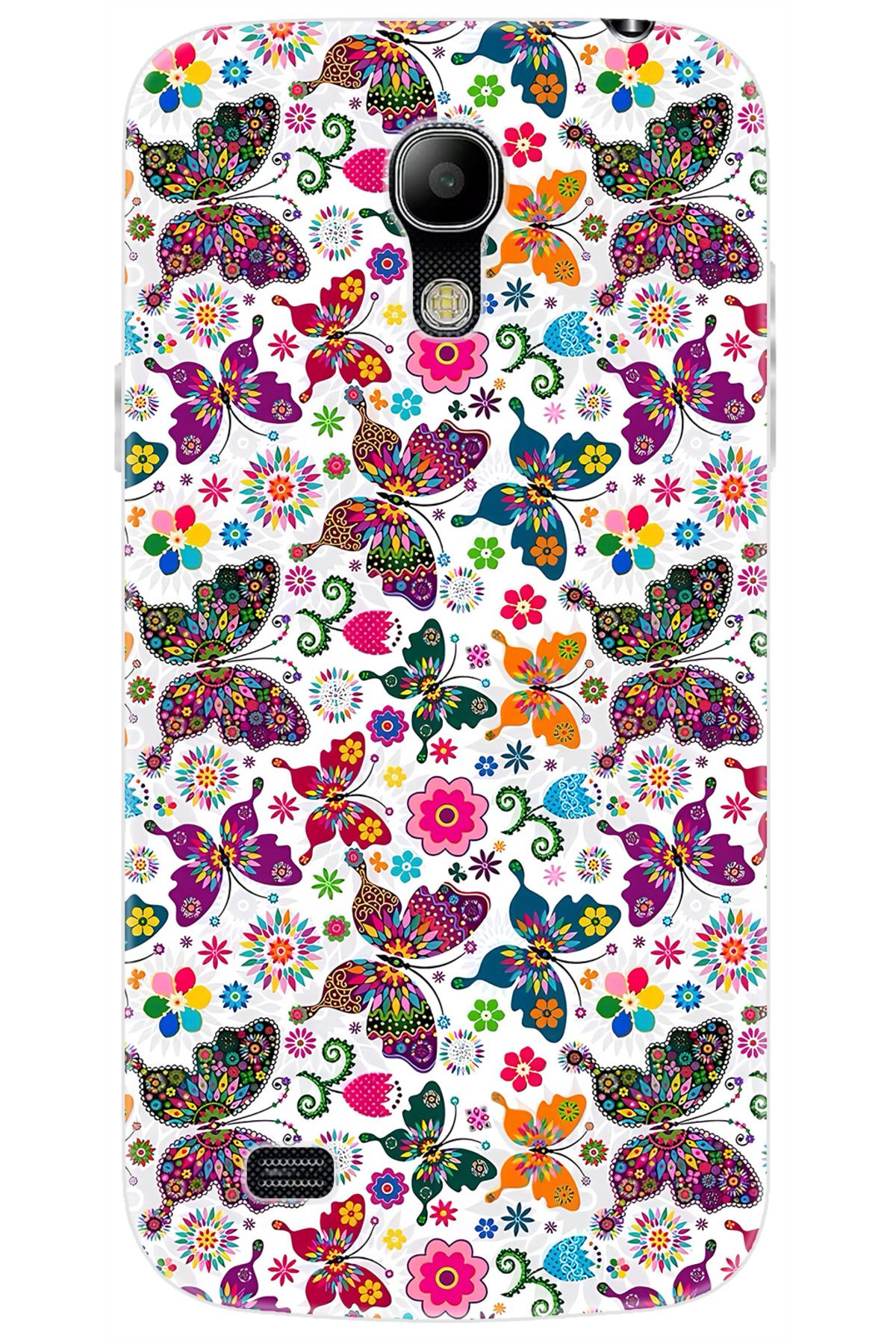 Ceppare Samsung Galaxy S4 Mini (GT-I9190) Uyumlu Kılıf Desen Baskılı Silikon Kelebek STK:700 CP-18zOsMD