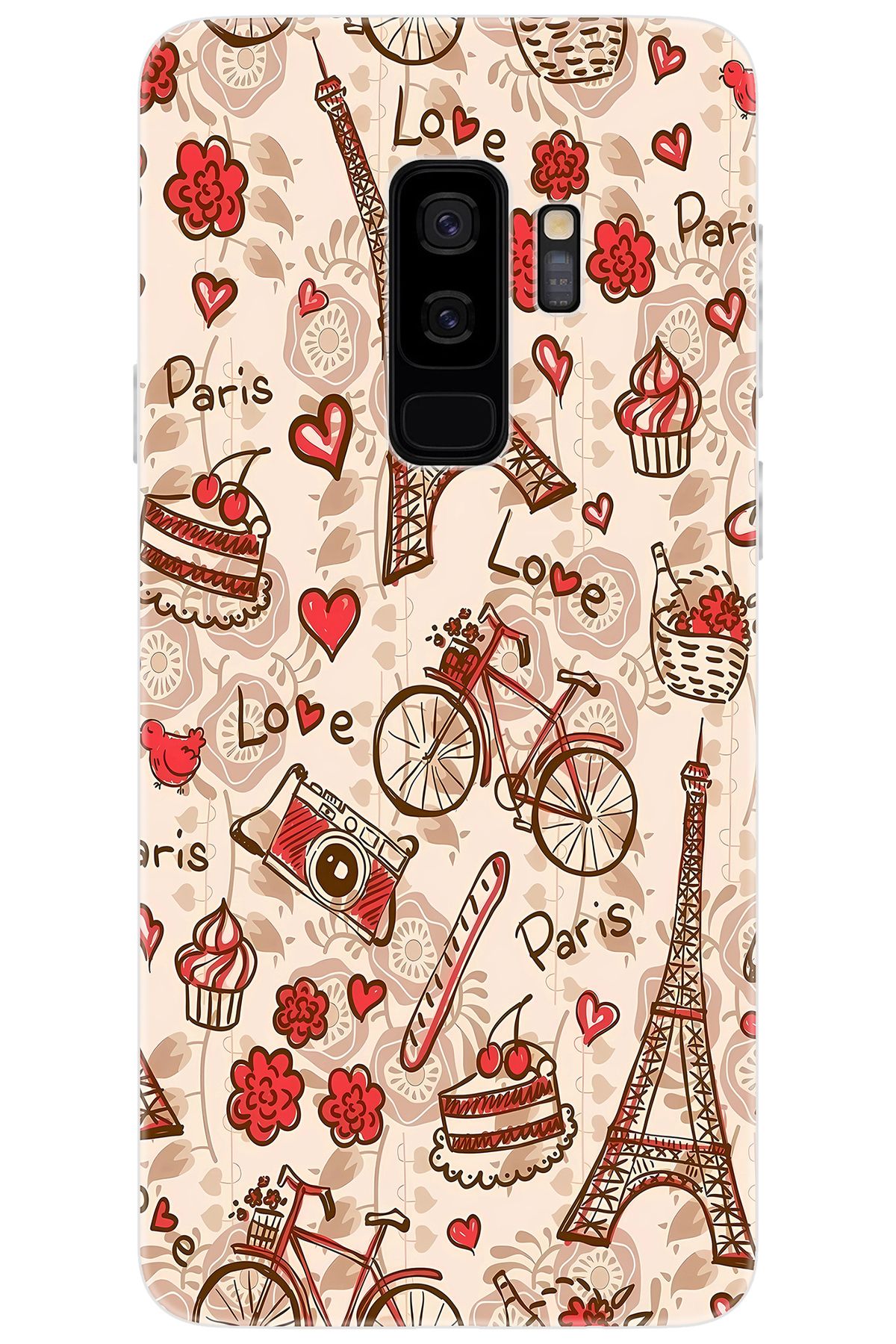 Ceppare Samsung Galaxy S9 PLUS (SM-G965F) Uyumlu Kılıf Desen Baskı Silikon Eyfel Serisi STK:678 CP-4HfEkLr