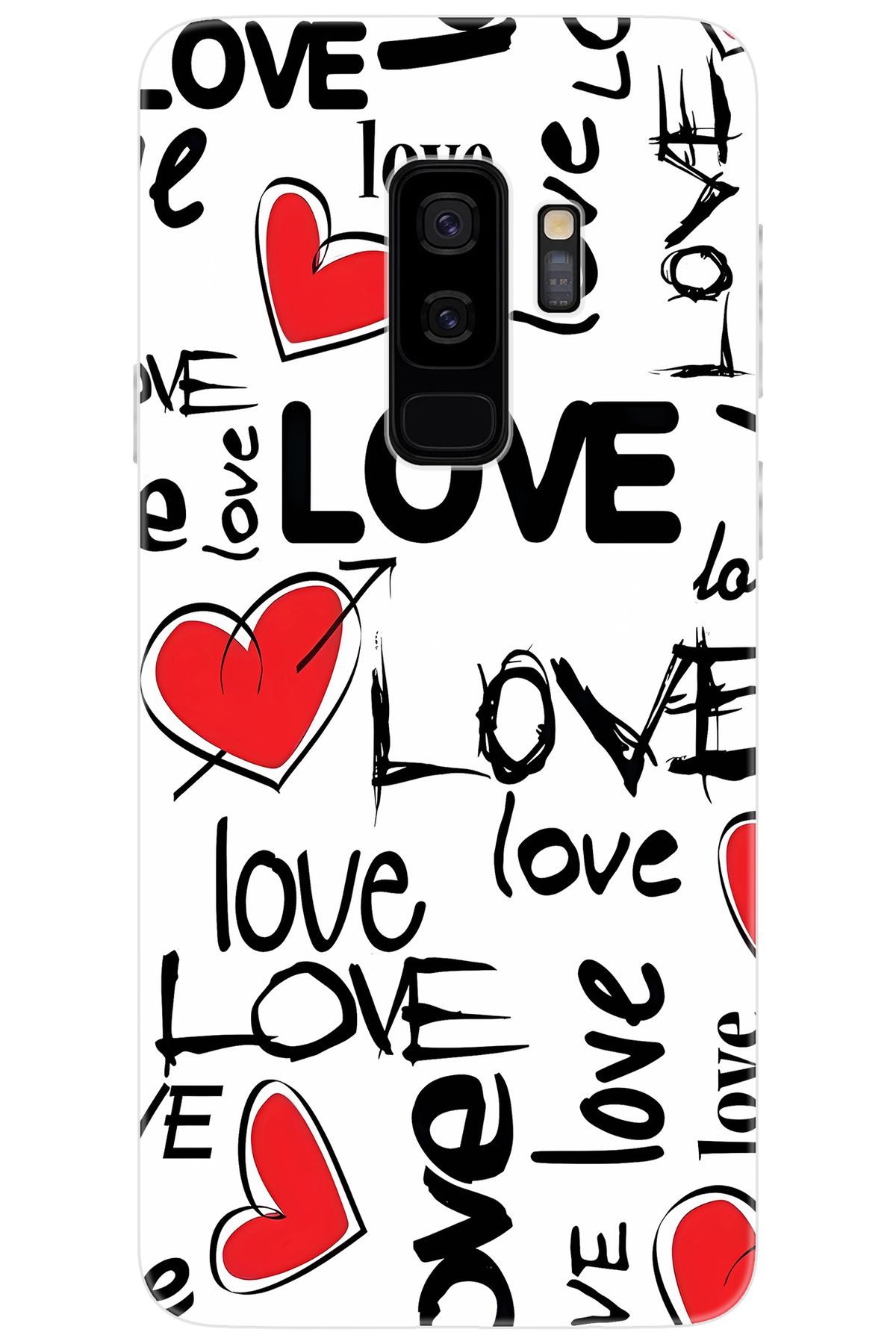 Ceppare Samsung Galaxy S9 PLUS (SM-G965F) Uyumlu Kılıf Desen Baskı Silikon Love Kalpler STK:638 CP-Fr6BwVu