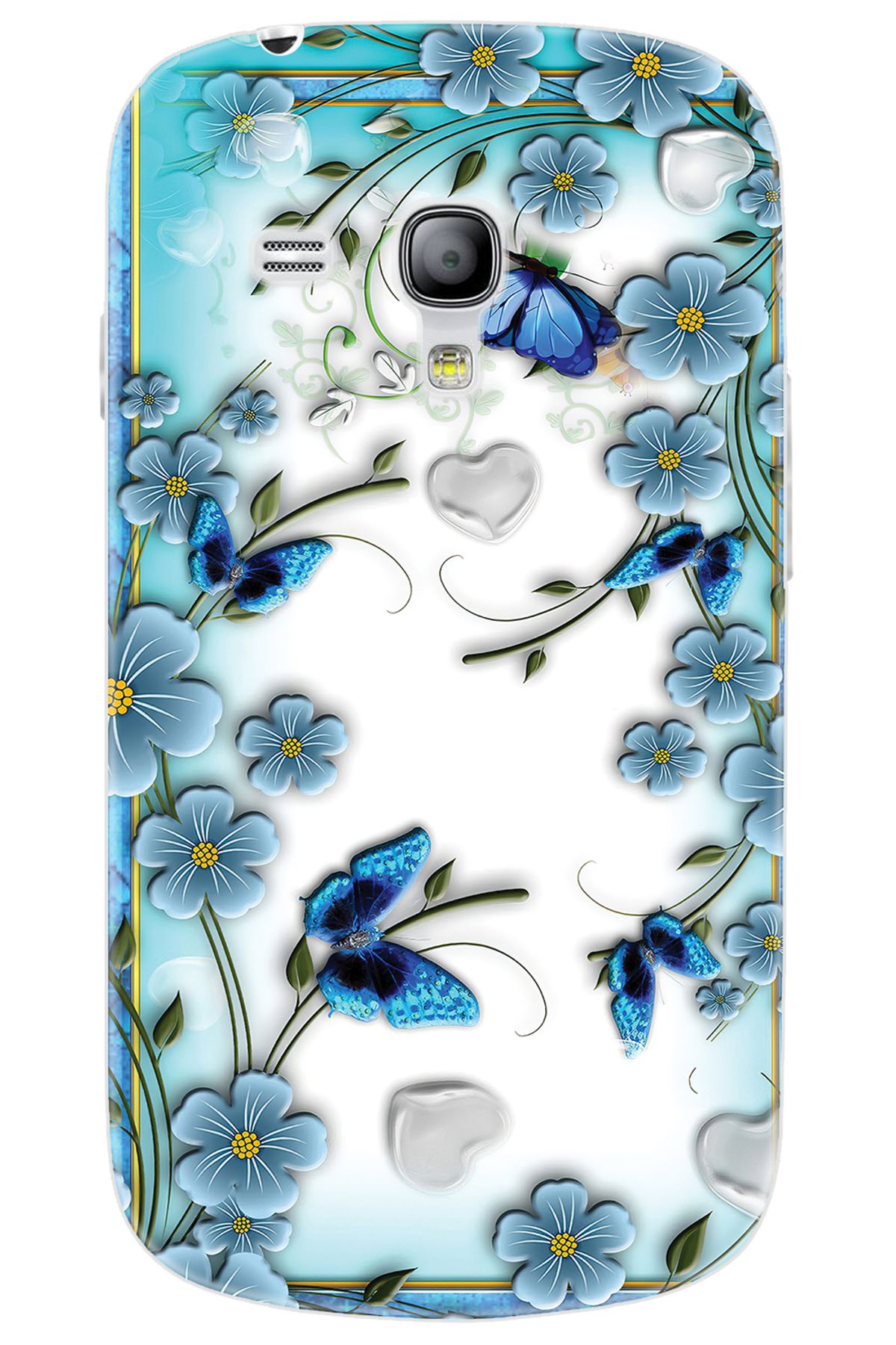 Ceppare Samsung Galaxy S3 Mini (GT-I8190) Uyumlu Kılıf Desen Silikon Çiçek ve Kelebekler STK:547 CP-1OE7jHn