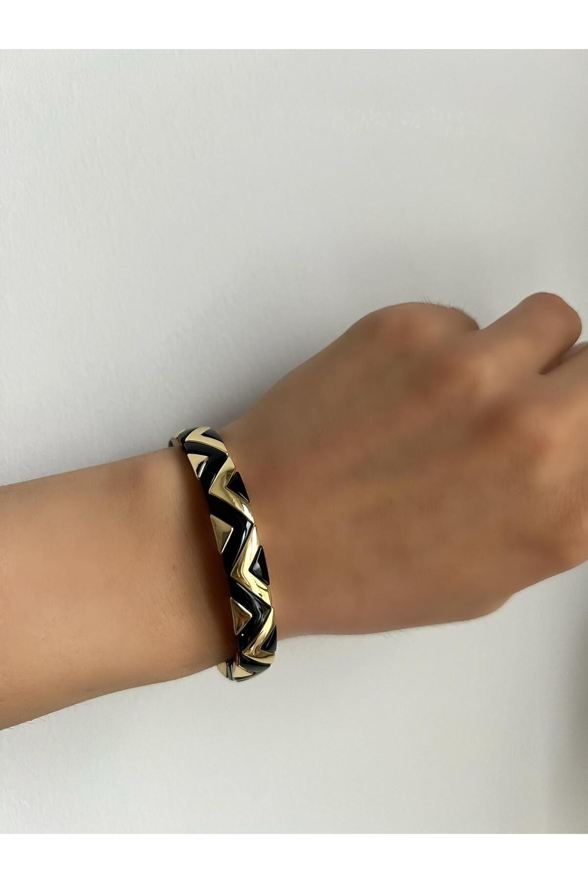 Dorsla Accessories Siyah Beyaz Seramik Model Bileklik