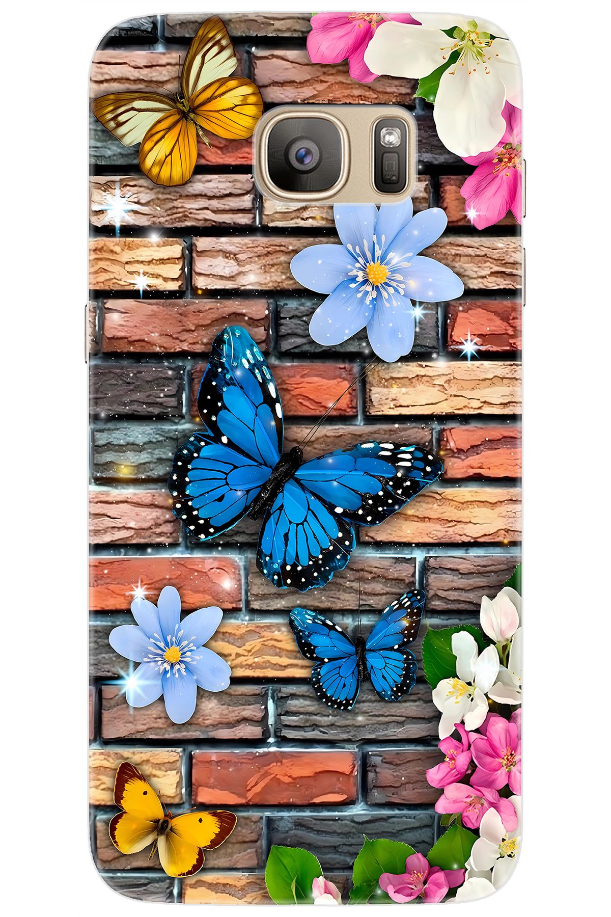 Ceppare Samsung Galaxy S7 EDGE (SM-G935F) Uyumlu Kılıf Desen Baskılı Silikon Kelebek STK:672 CP-CX5TBHy
