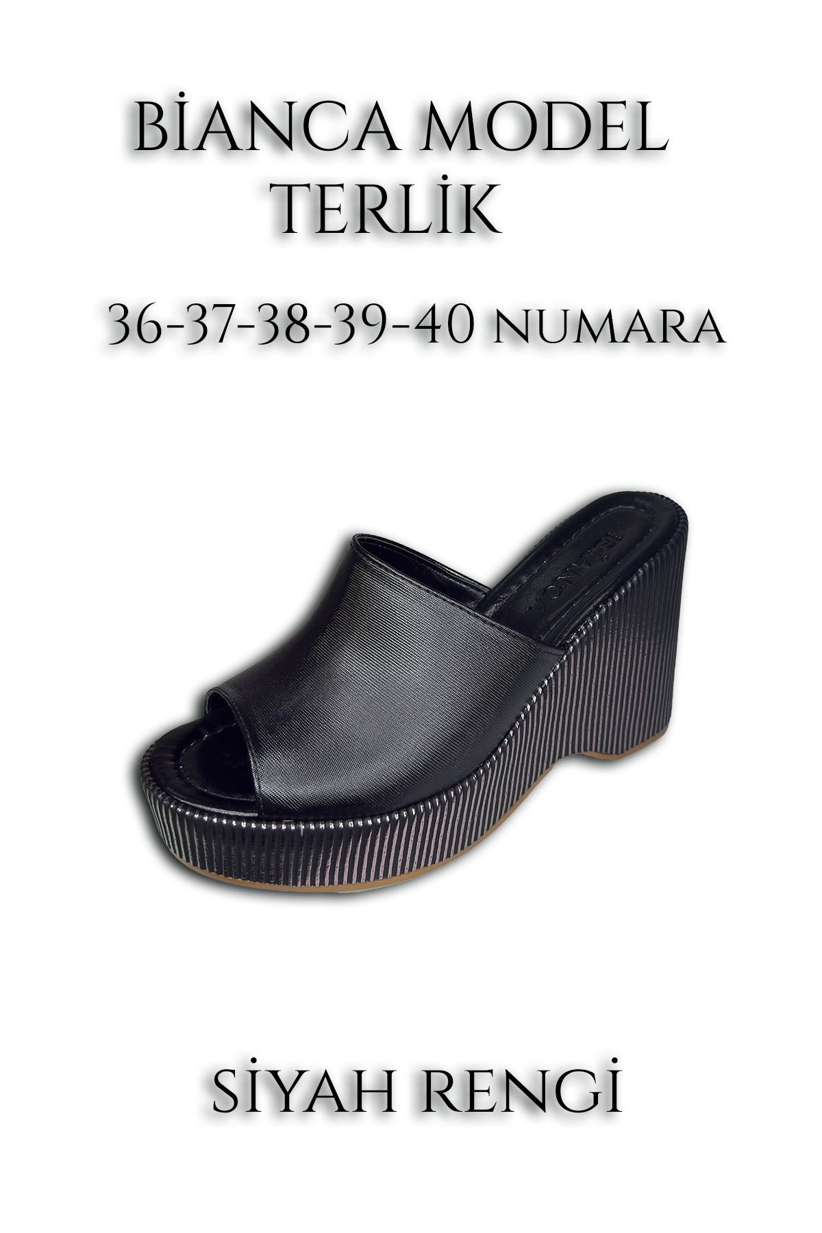 Bianca Model Yüksek ve Kalın Topuklu Günlük Kullanıma Uygun Terlik