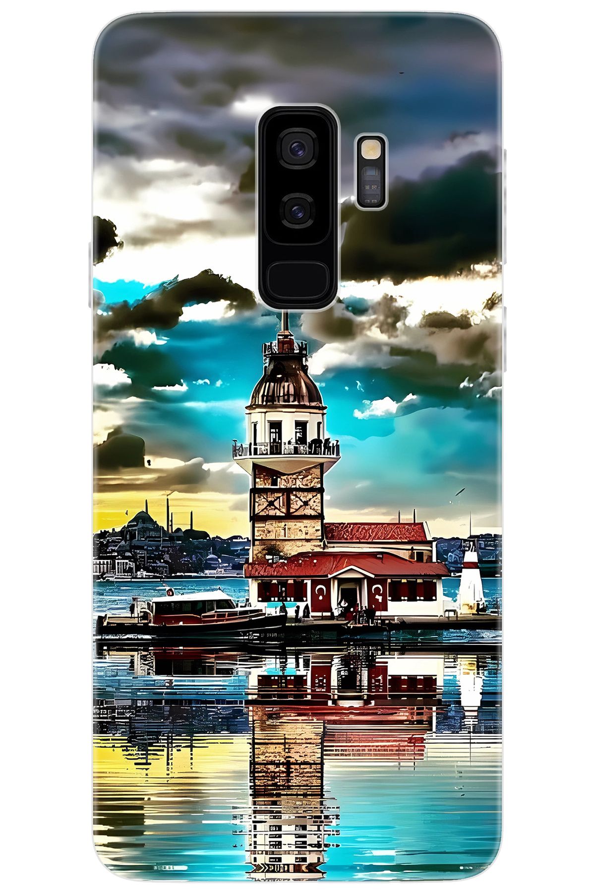 Ceppare Samsung Galaxy S9 PLUS (SM-G965F) Uyumlu Kılıf Desen Baskılı Silikon Kız Kulesi STK:692 CP-uqs5Z8y