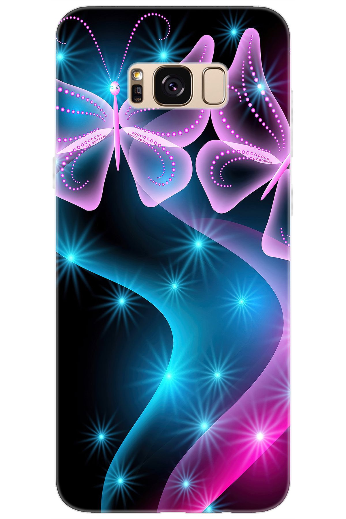 Ceppare Samsung Galaxy S8 PLUS (SM-G955F) Uyumlu Kılıf Desen Baskı Silikon Kelebek Dalga STK:113 CP-a4NA3xe