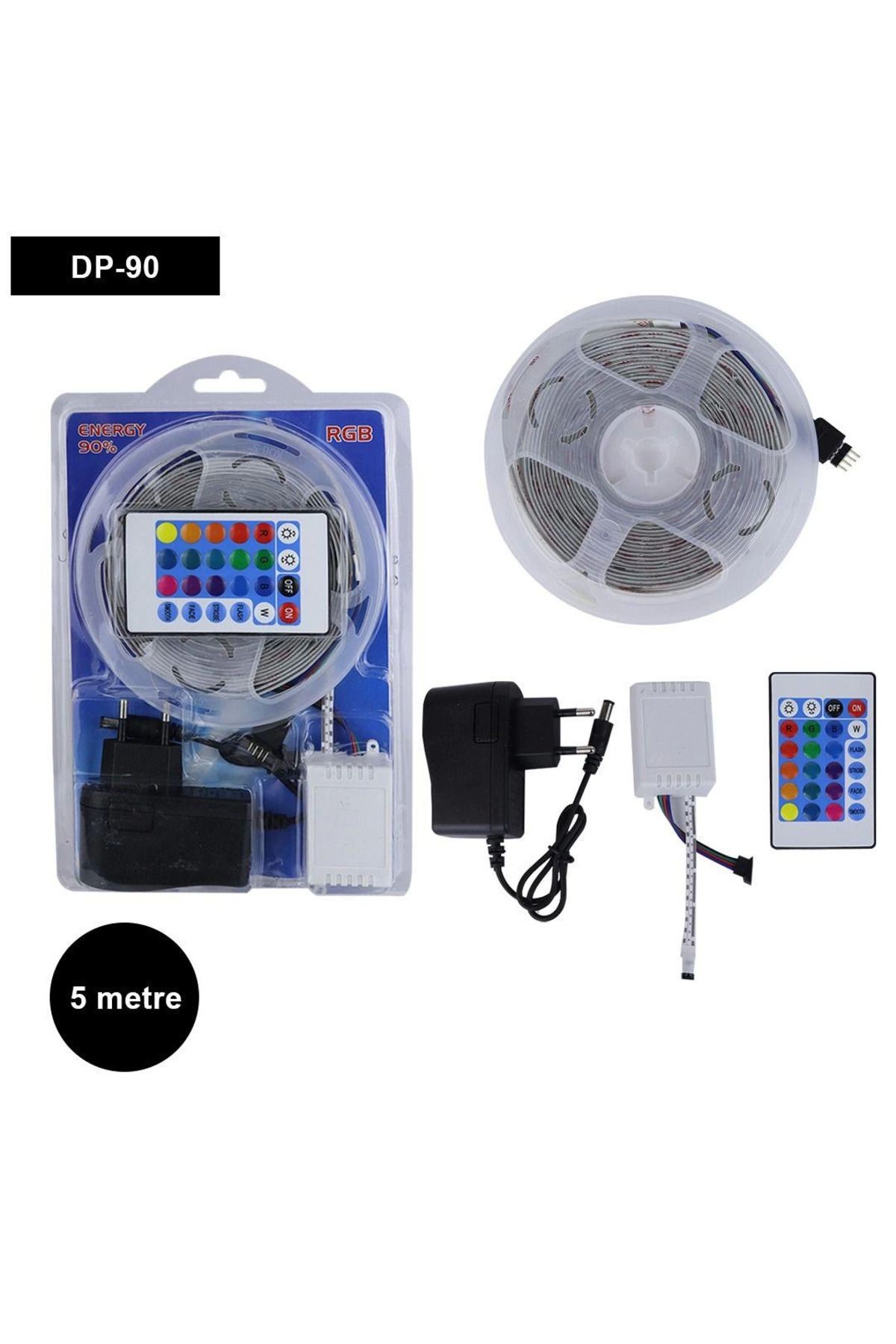 YNT İthalat 5 Metre 16 Renk Kumandalı Şerit Led