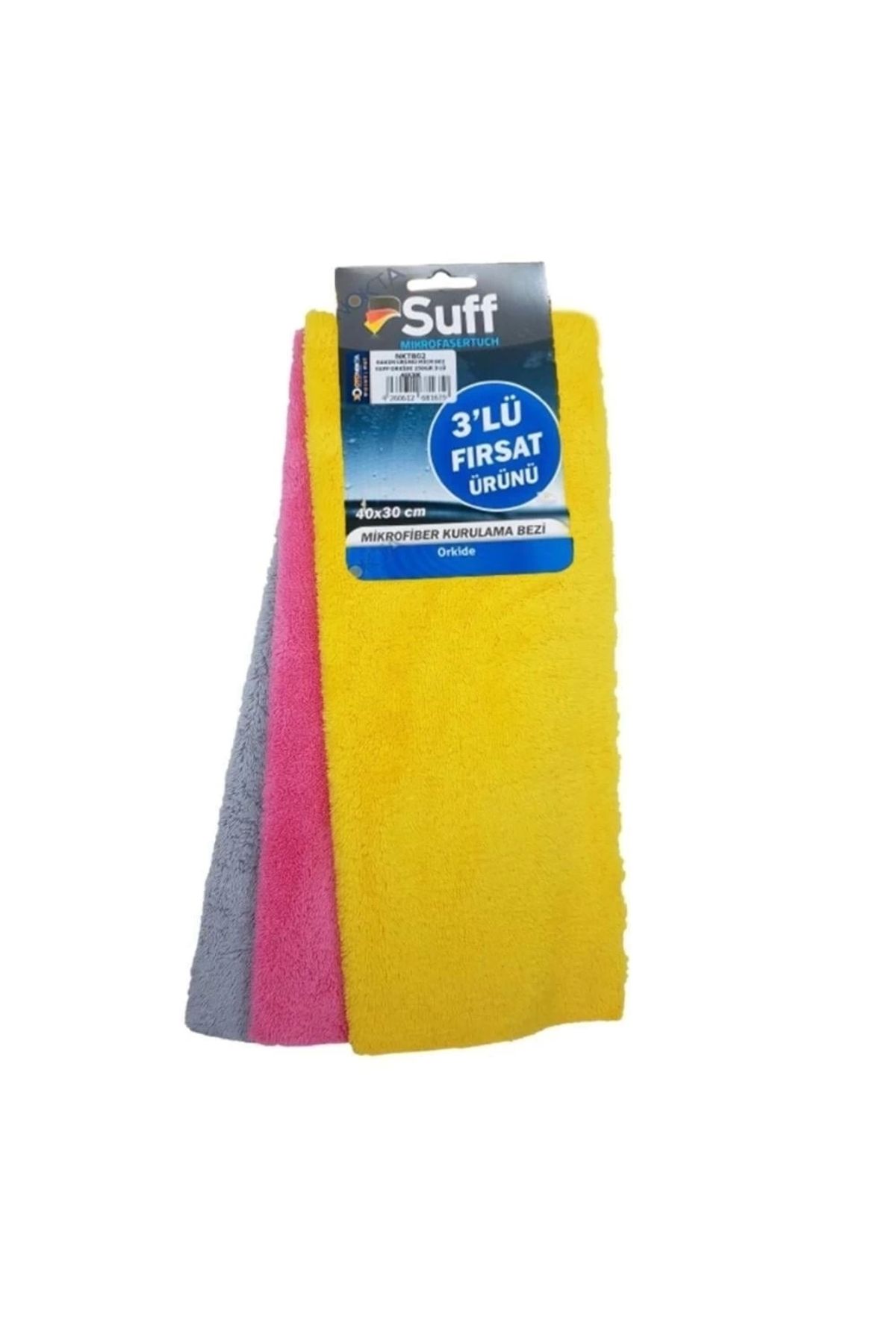 YenisiniAl Suff Orkide Mikrofiber Yumuşak Cila ve Kurulama Bezi 3 lü 40x40cm