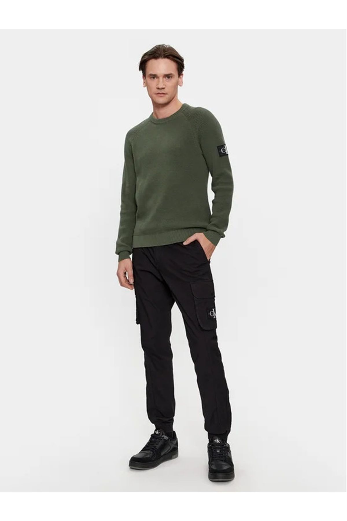 Calvin Klein Skinny Paça Siyah Erkek Kargo Pantolon J30j324039 Skinny Cargo