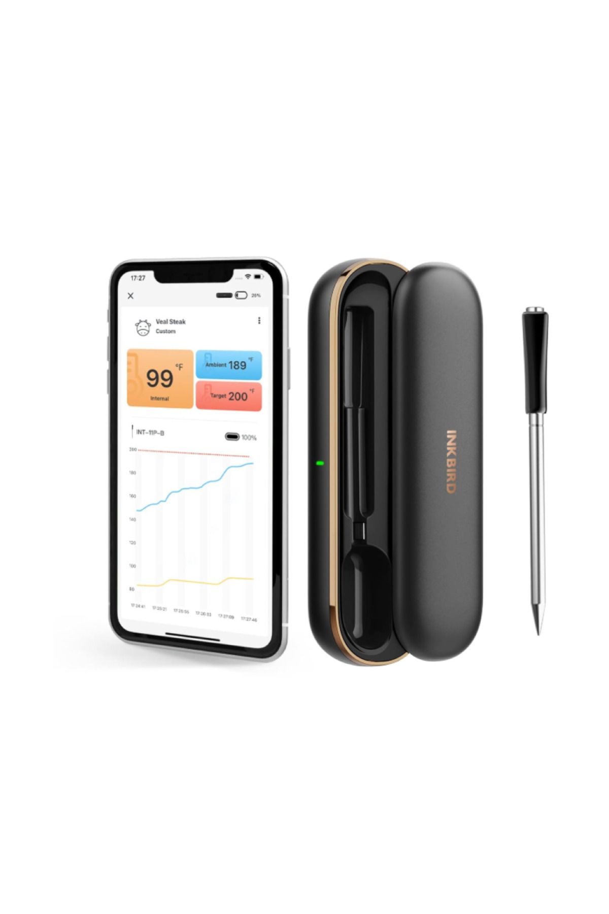 Inkbird Kablosuz Et Termometresi INT-11P-B Bluetooth Et Termometresi Izgara ve Tütsüleme için