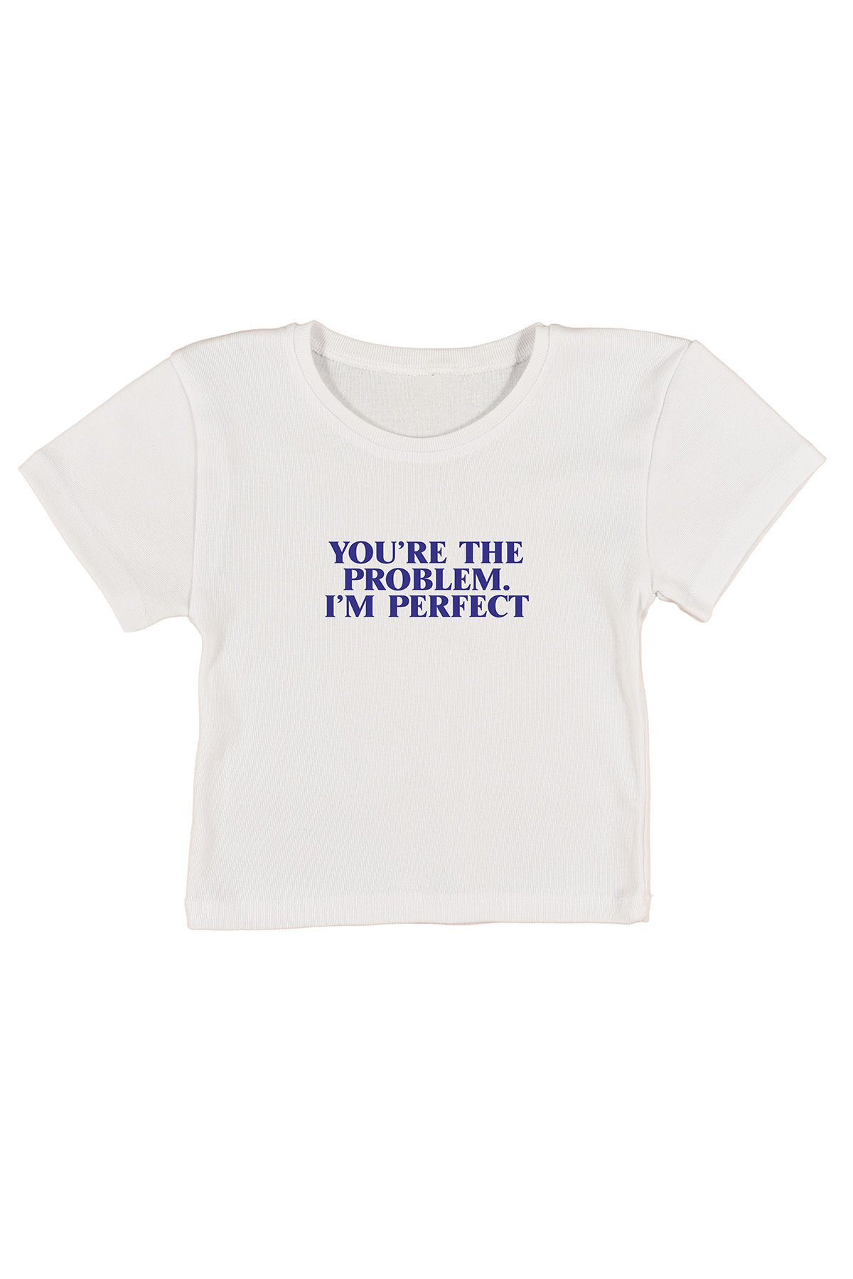 urbvn Perfect Baskılı Beyaz Crop Top