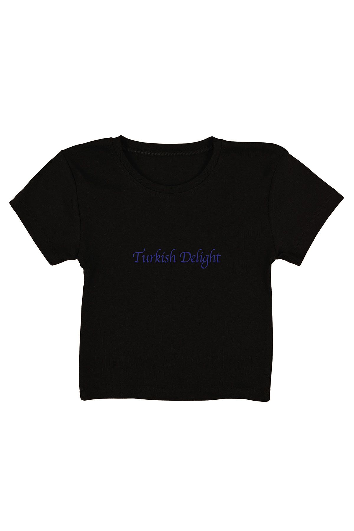 urbvn Turkish Delight Baskılı Siyah Crop Top