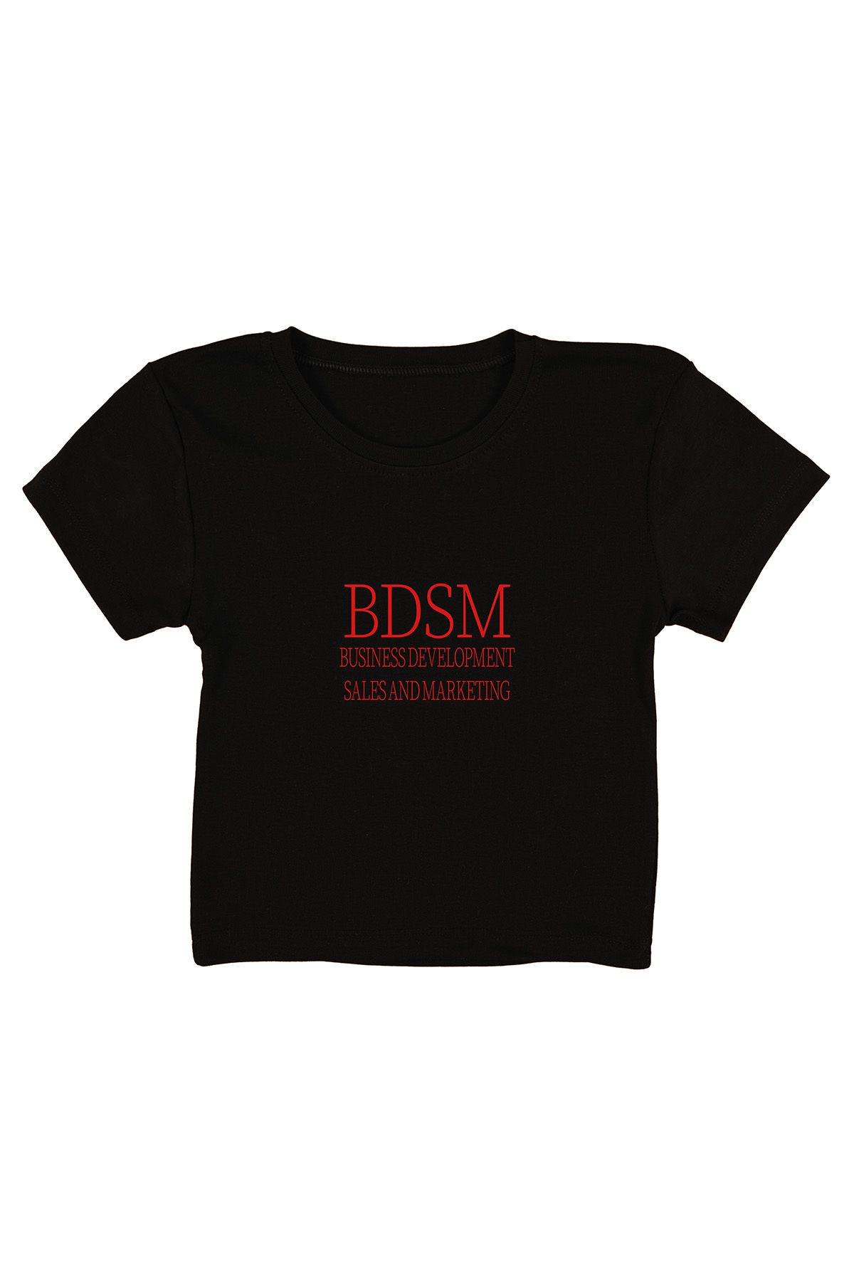 urbvn Baskılı Siyah Crop Top