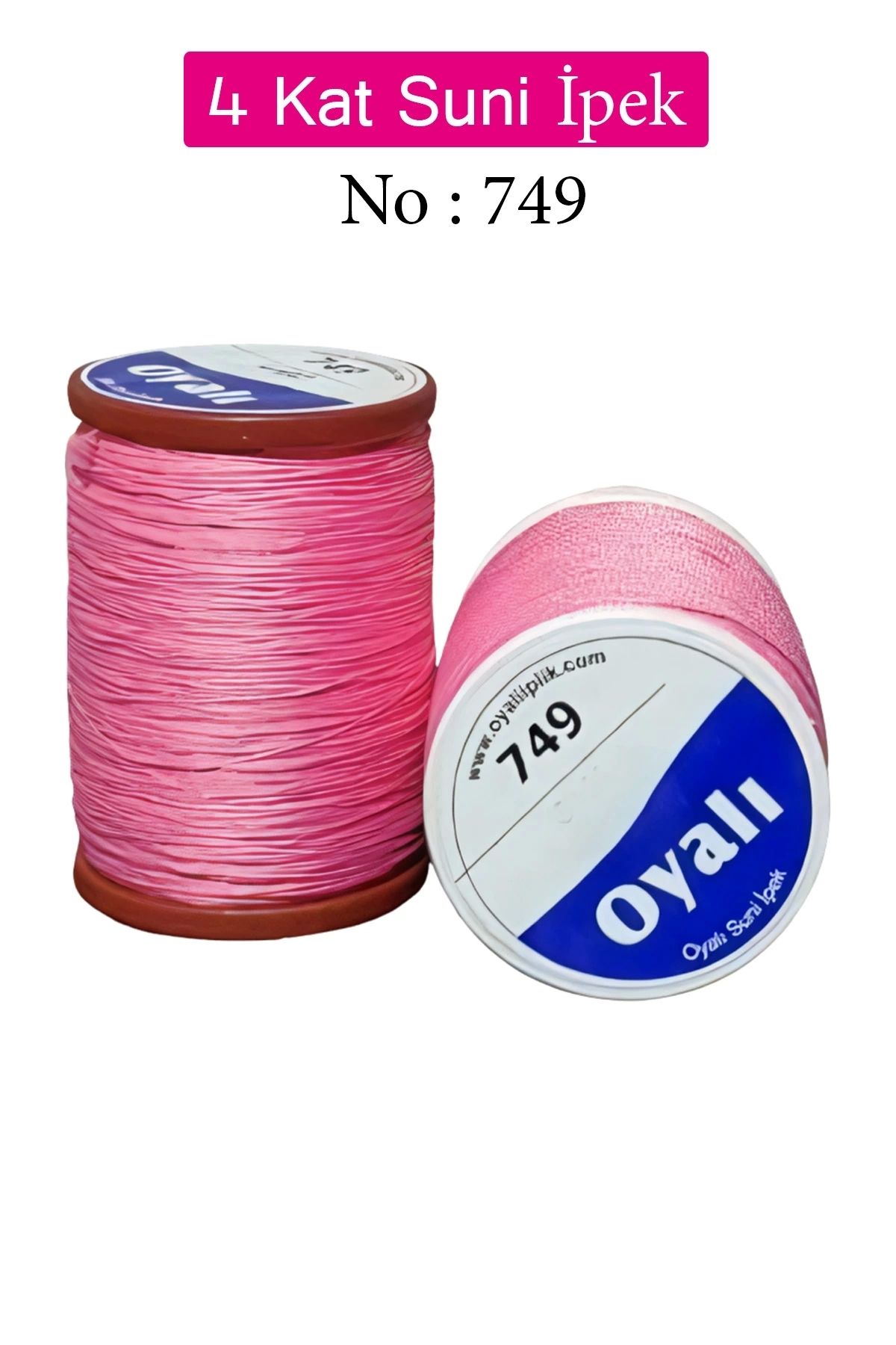 YenisiniAl Oyalı 4 Kat Suni İpek İplik İğne Oyası Boncuk İpi Tığ Oyası No:749