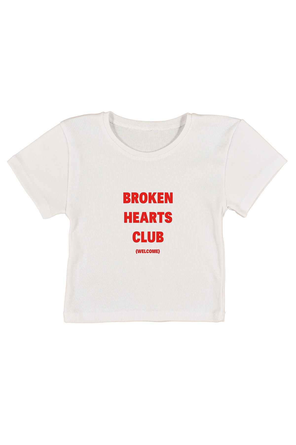urbvn Broken Baskılı Beyaz Crop Top