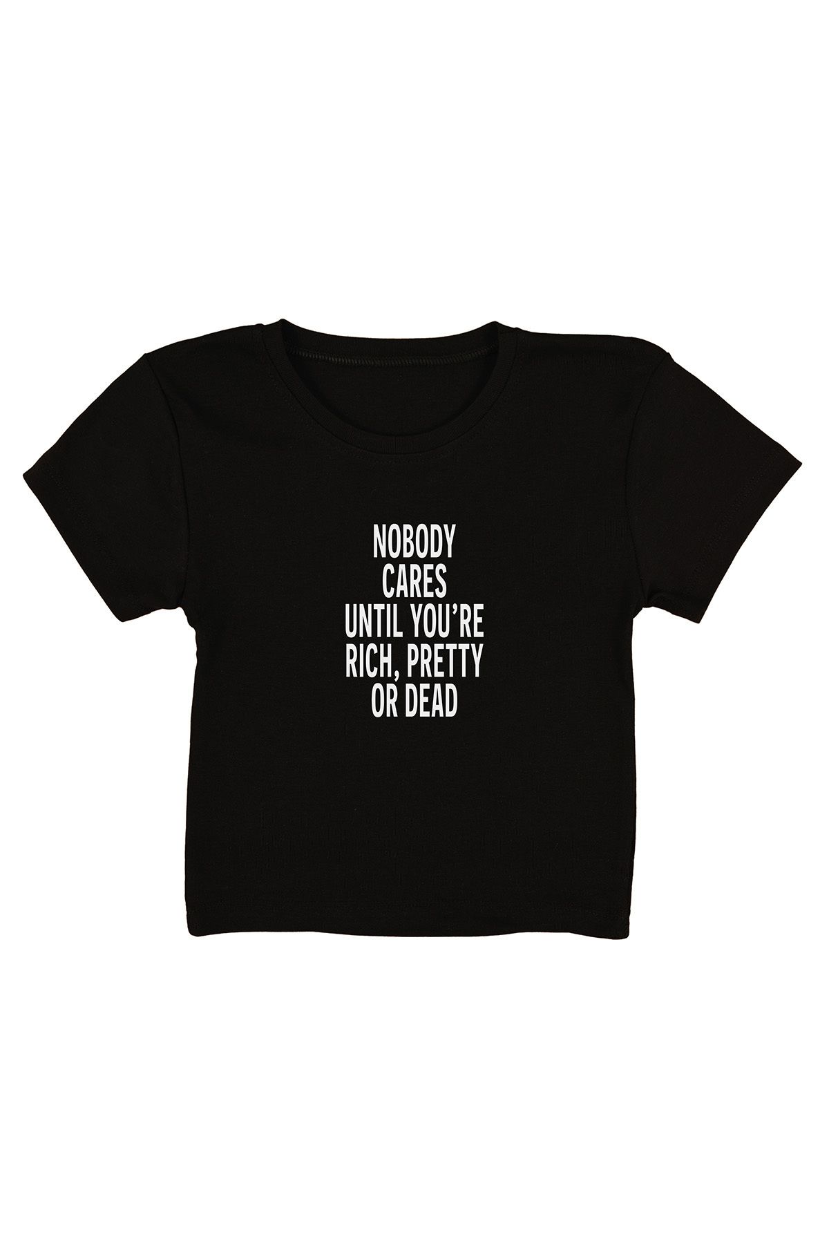 urbvn Slow Baskılı Siyah Crop Top